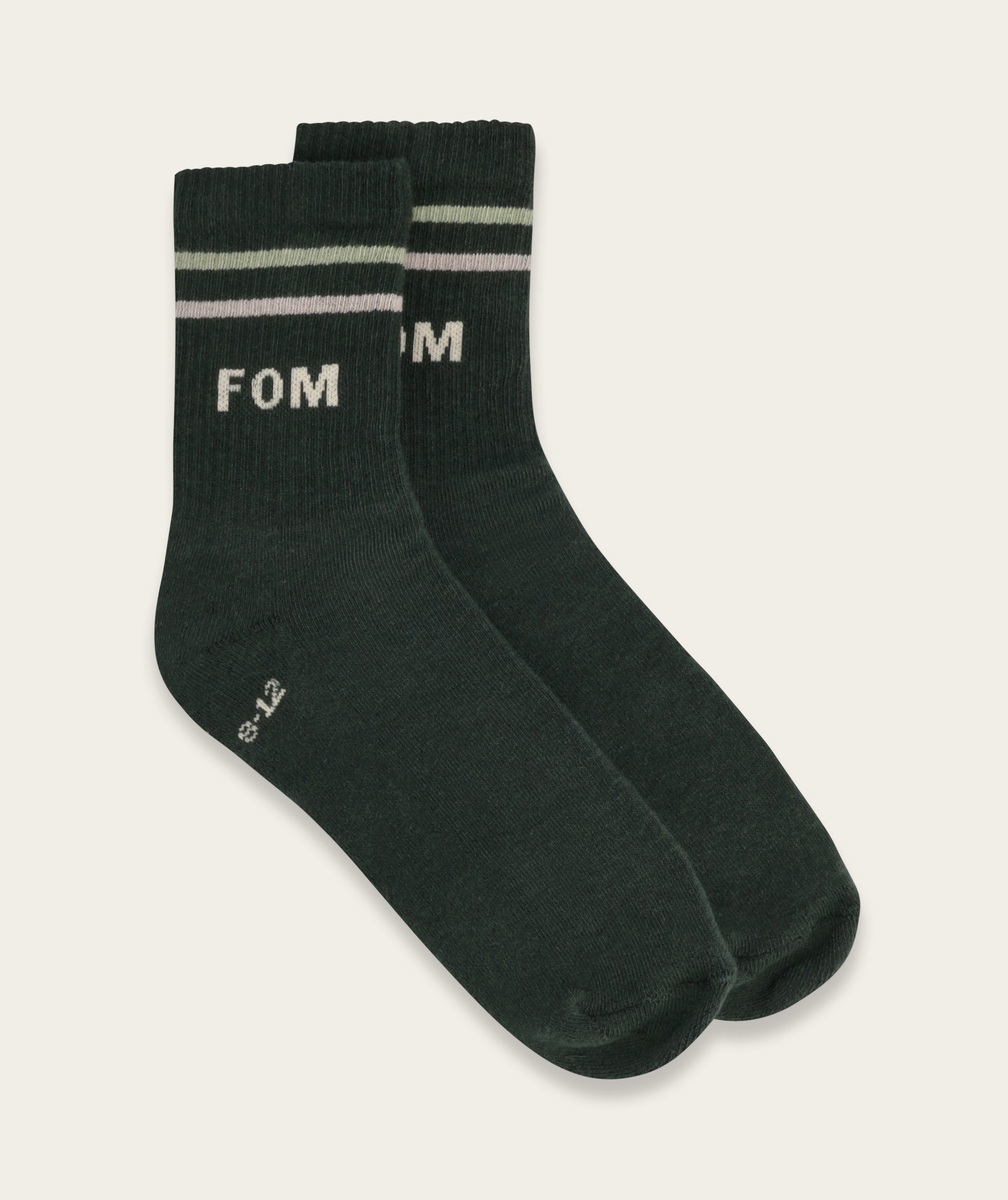 Socks Active - Green/ Sage Stripes (Size 8-12)