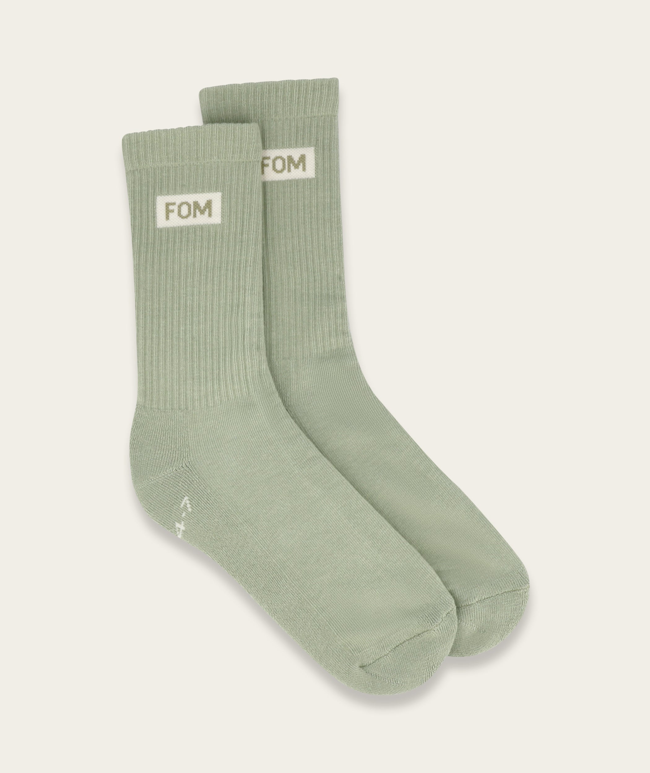 Socks Crew - Light Sage/ Off-White (Size 8-12)