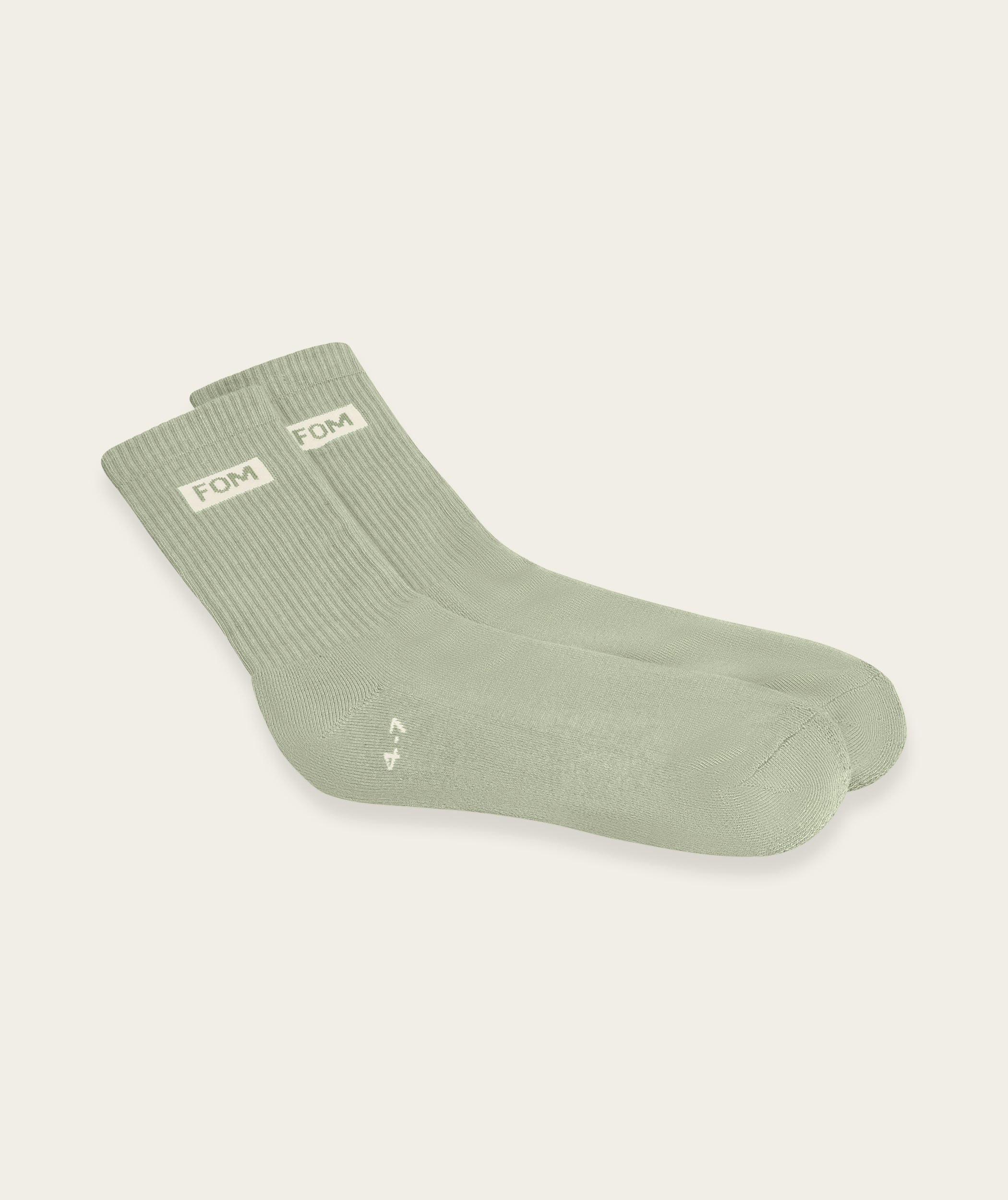 Socks Crew - Light Sage/ Off-White (Size 8-12)