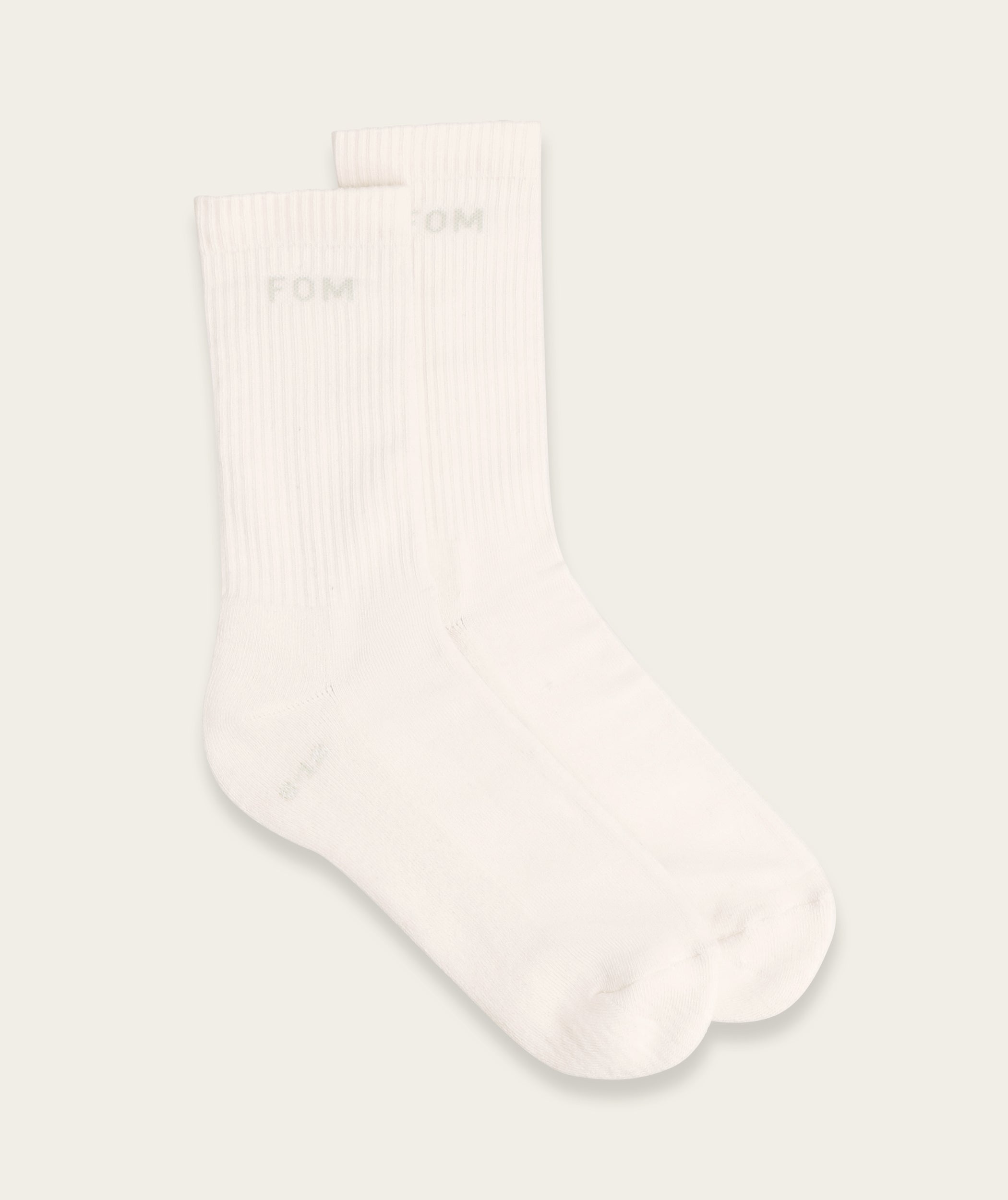 FOM Socks Crew Twin Pack - Off-White & Charcoal (Size 8-12)