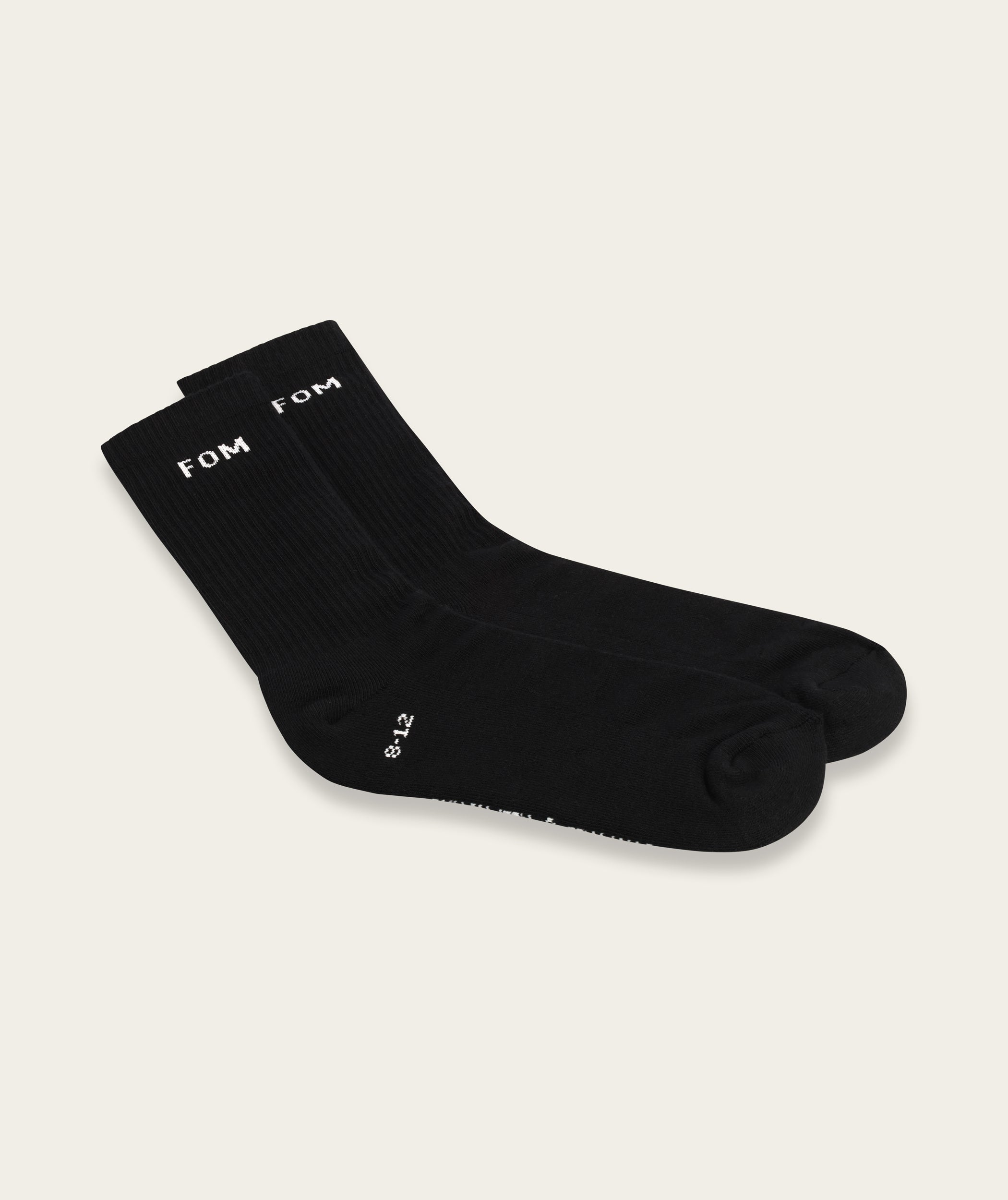FOM Socks Crew Twin Pack - Off-White & Charcoal (Size 8-12)