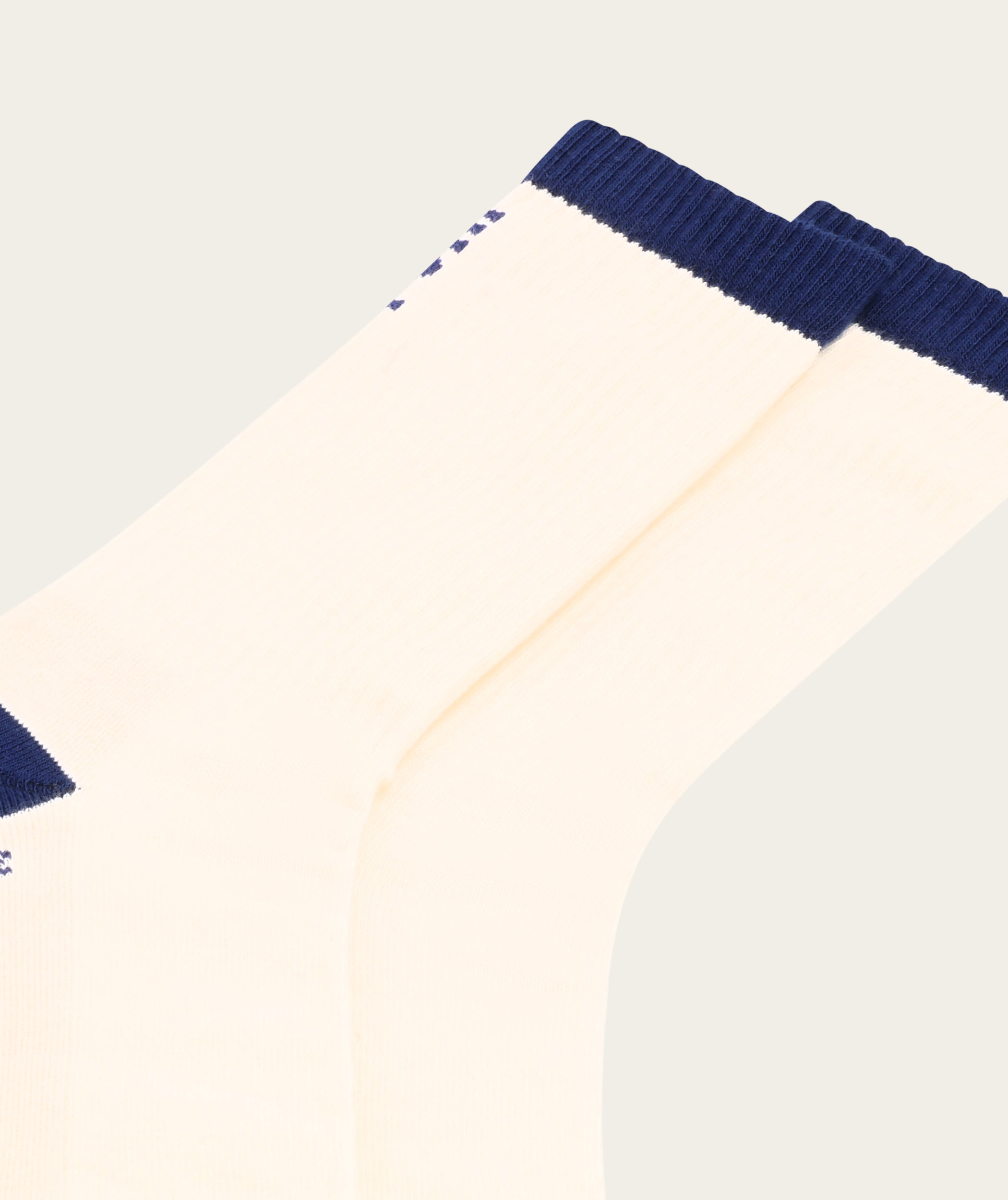 Socks Crew Twin Pack - Off-White Navy + Burgundy (Size 8-12)