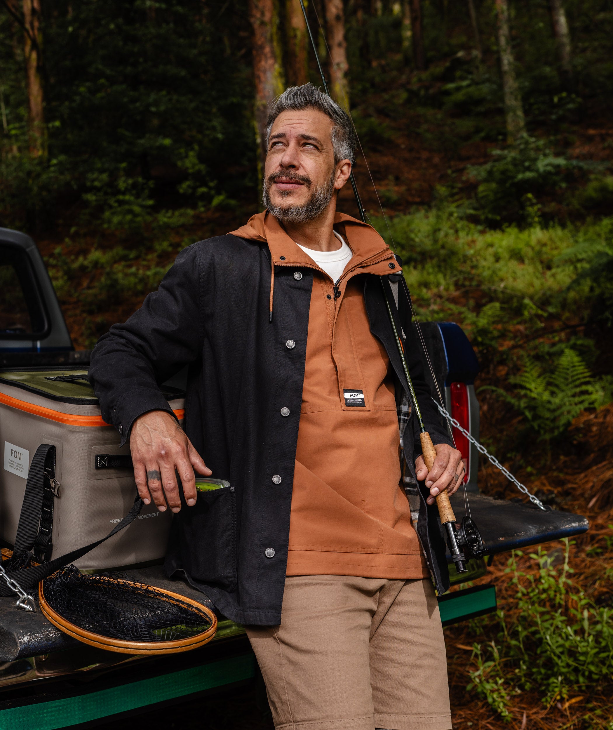 Mens Cotton Blend Anorak - Clay