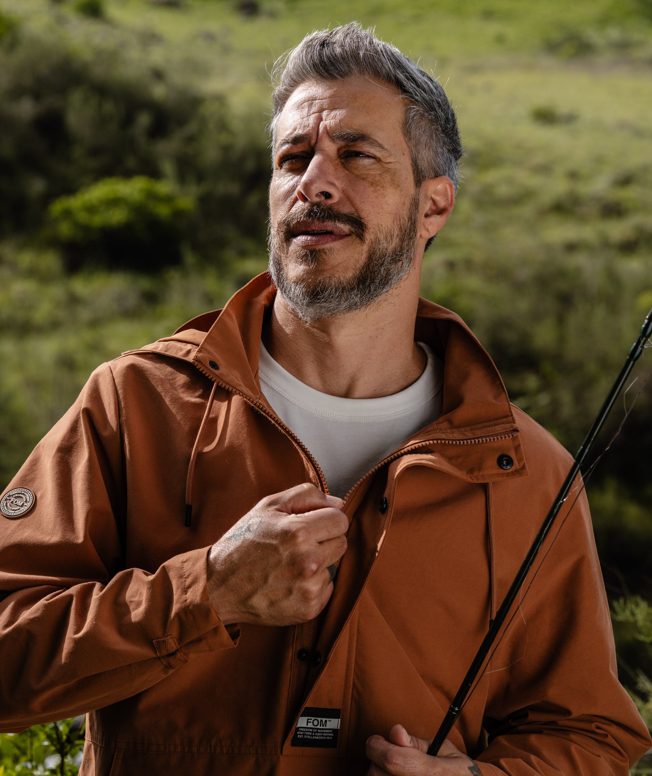 Mens Cotton Blend Anorak - Clay