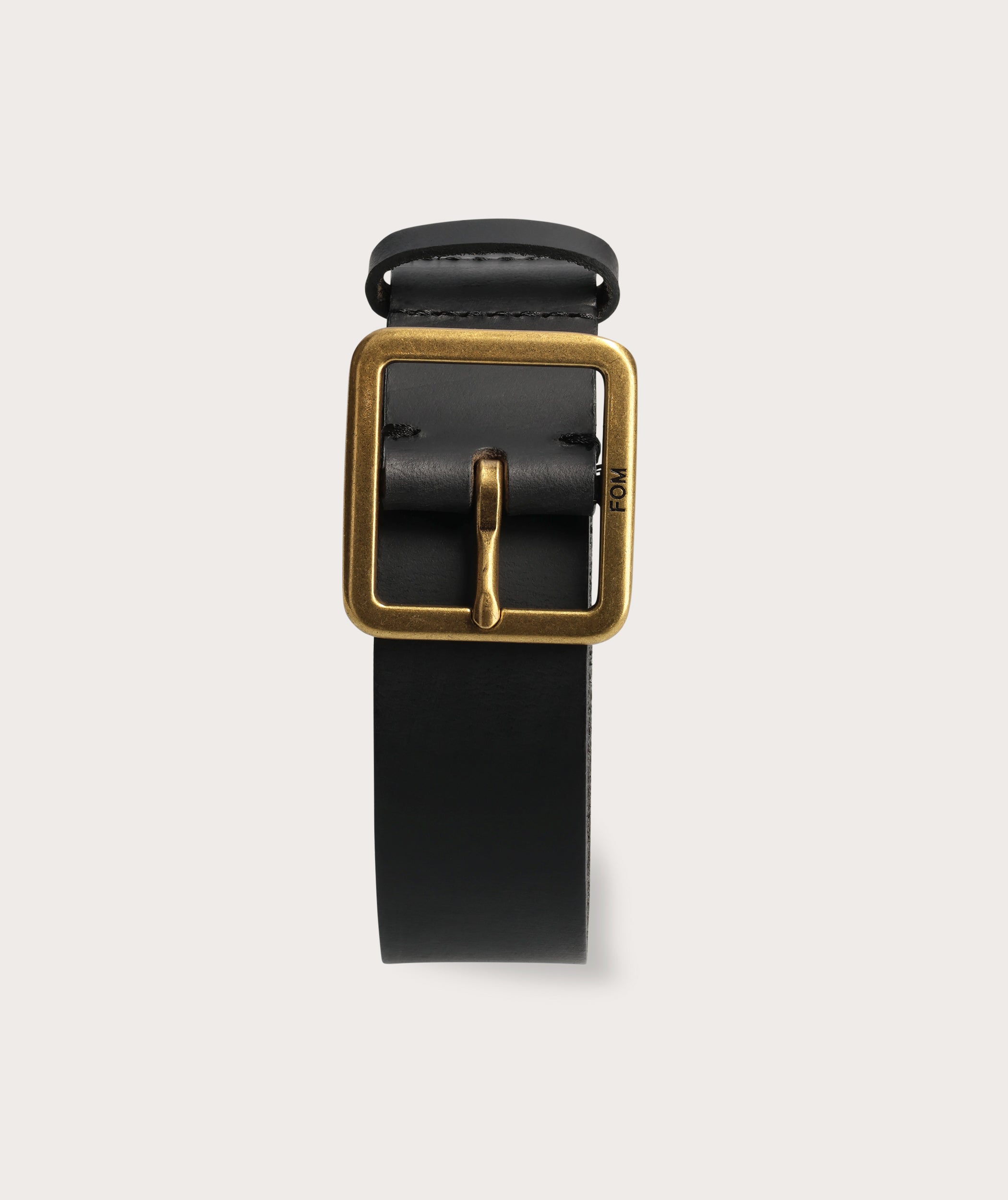 Mens Belt - Black/ Brass Buckle