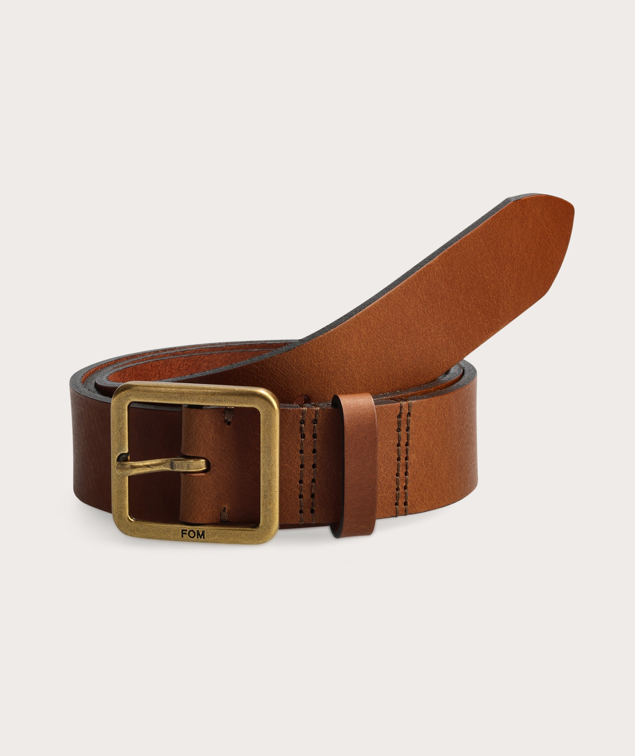 Mens Belt - Tan/ Brass Buckle