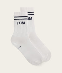 Socks Crew - White/ Navy FOM Stripes (Size 7-11)