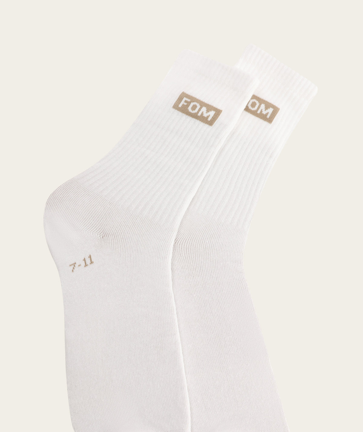 Socks Crew Twin Pack - White/ Forest Green & Dark Sand FOM (Size 7-11)