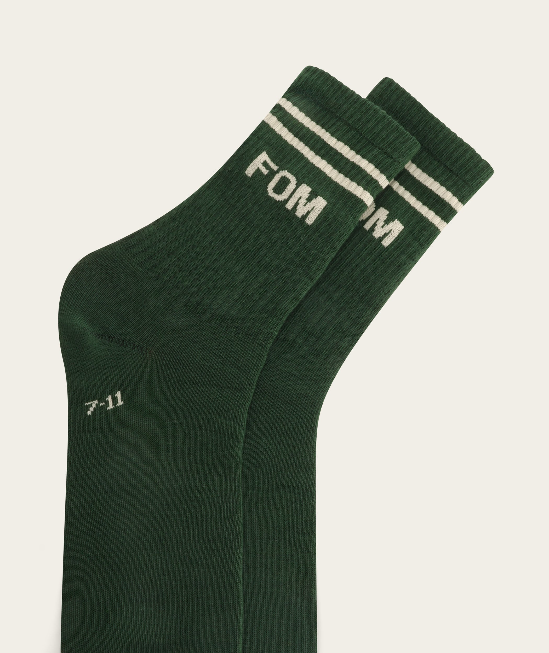 Socks Crew - Forest Green/ White FOM Stripes (Size 7-11)