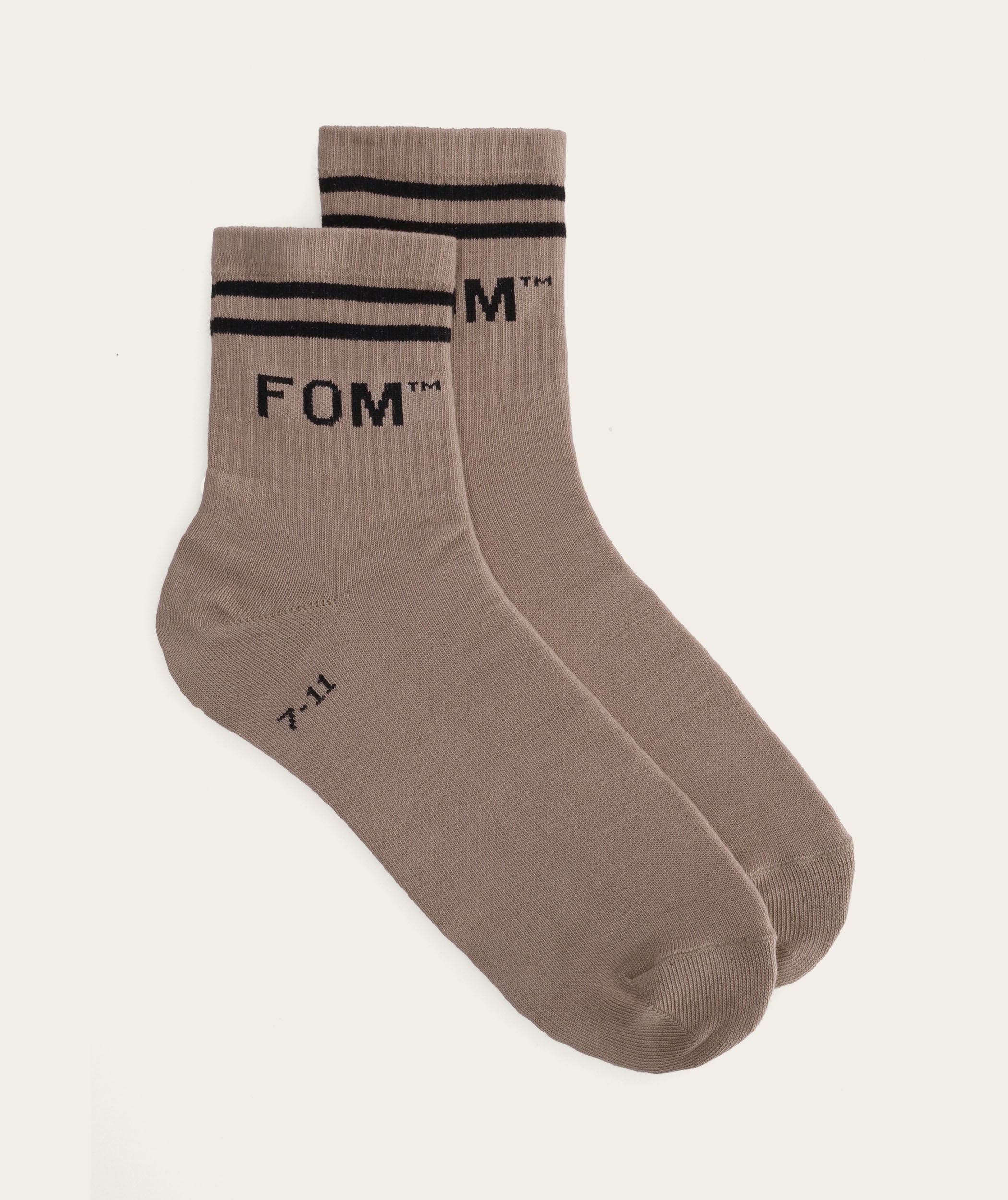 Socks FOM Active - Taupe/ Black Stripes (Size 7-11)