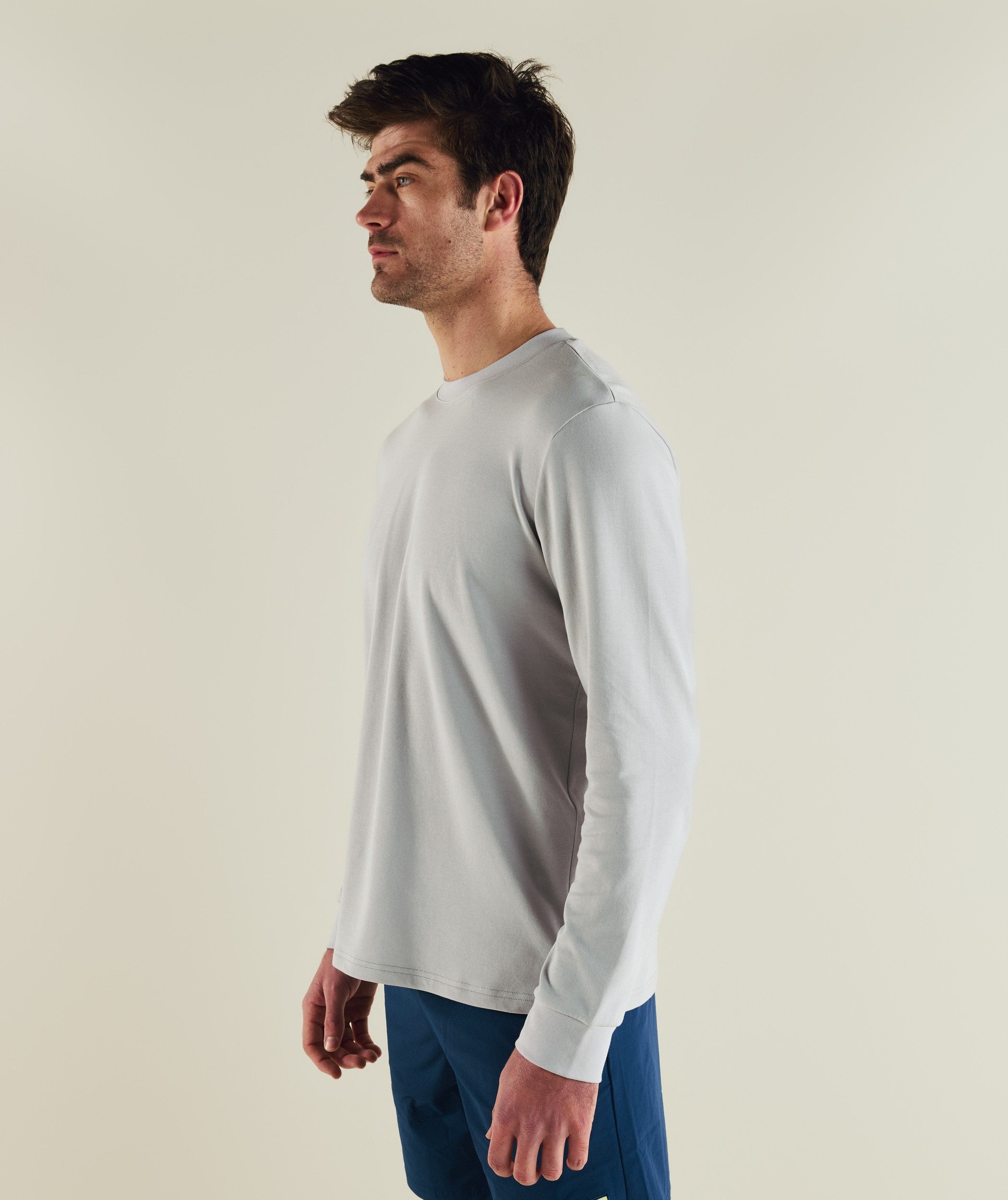 Mens FreeMotion Long Sleeve Tee - Cool Grey