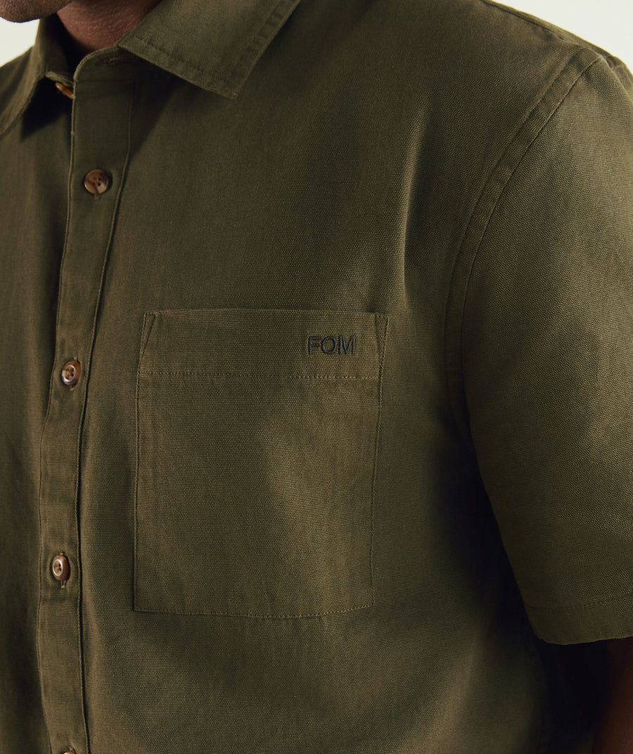 Mens Short Sleeve Pocket Shirt - Ivy Green