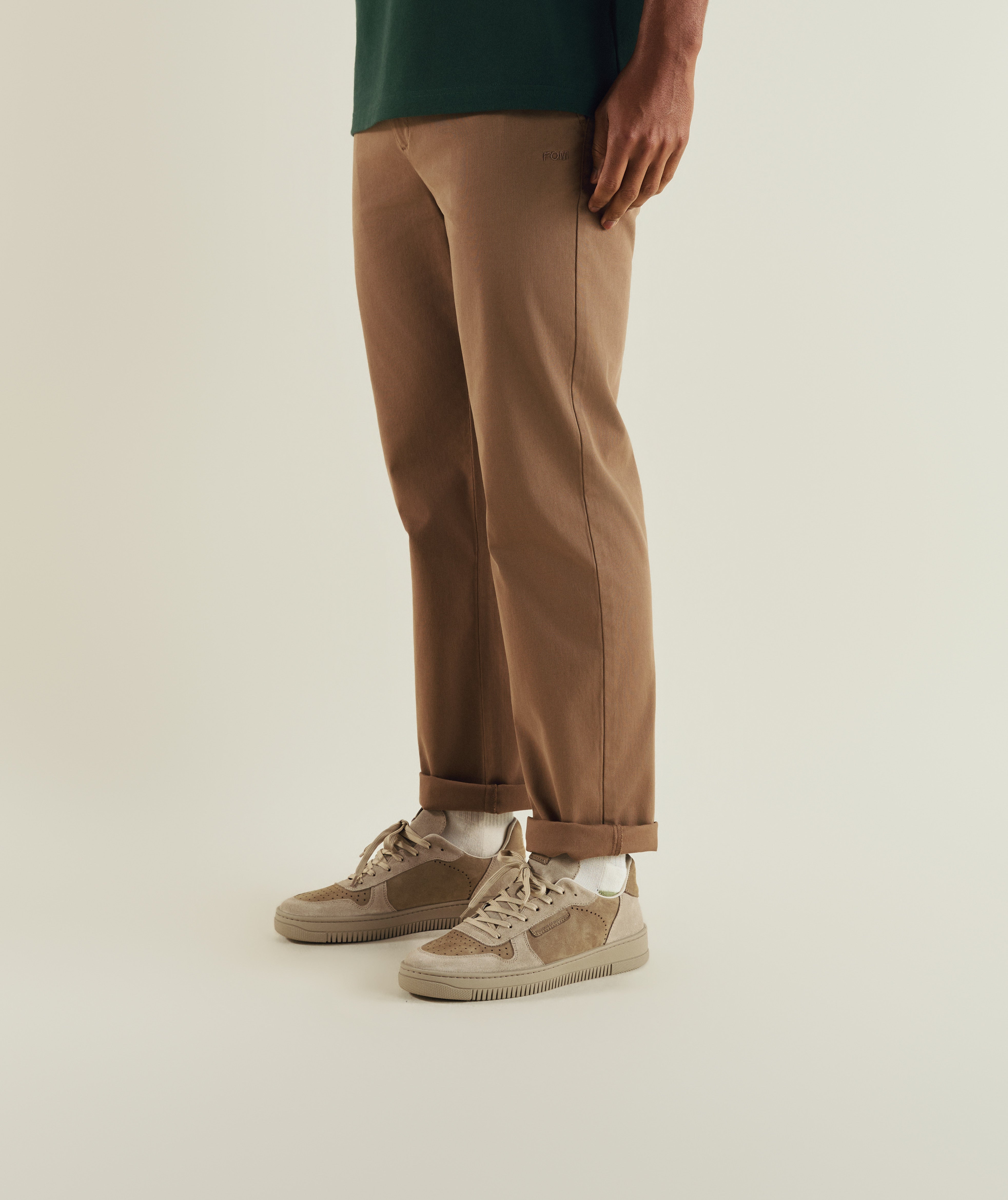 Mens Cotton Canvas Chino Pants - Dark Taupe