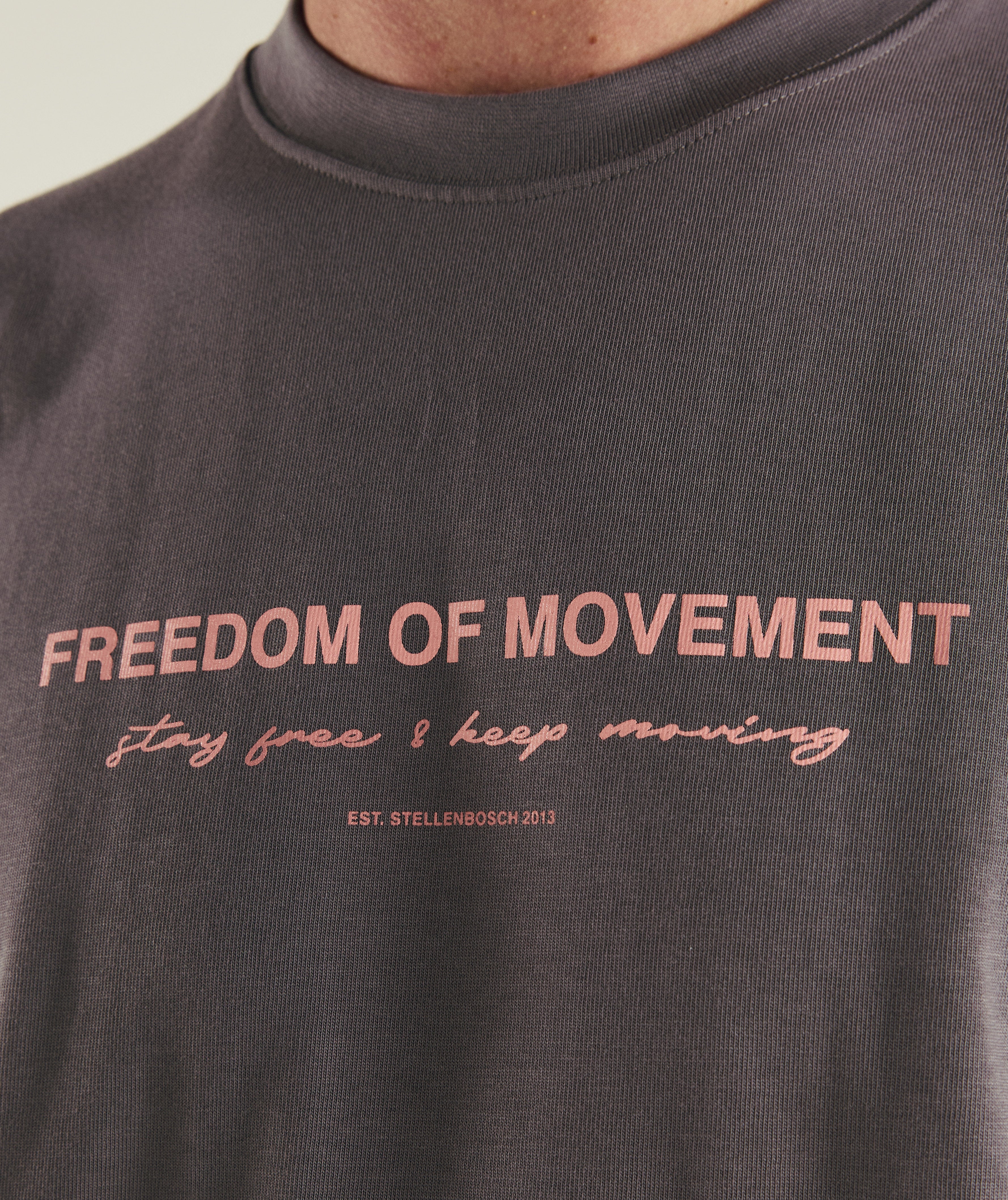 Mens Relaxed Typography Tee - Grey