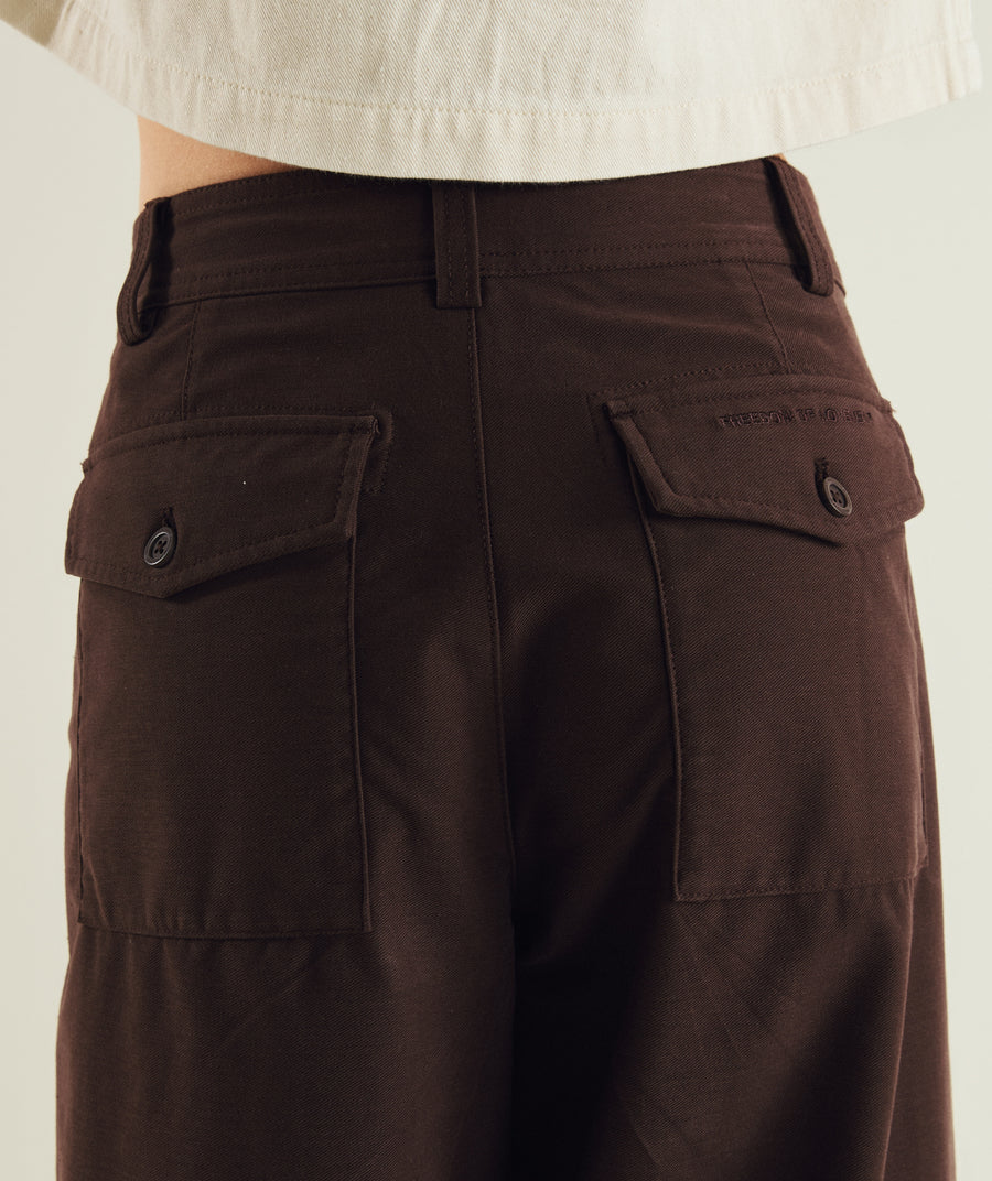Ladies Barrel Pants - Chocolate