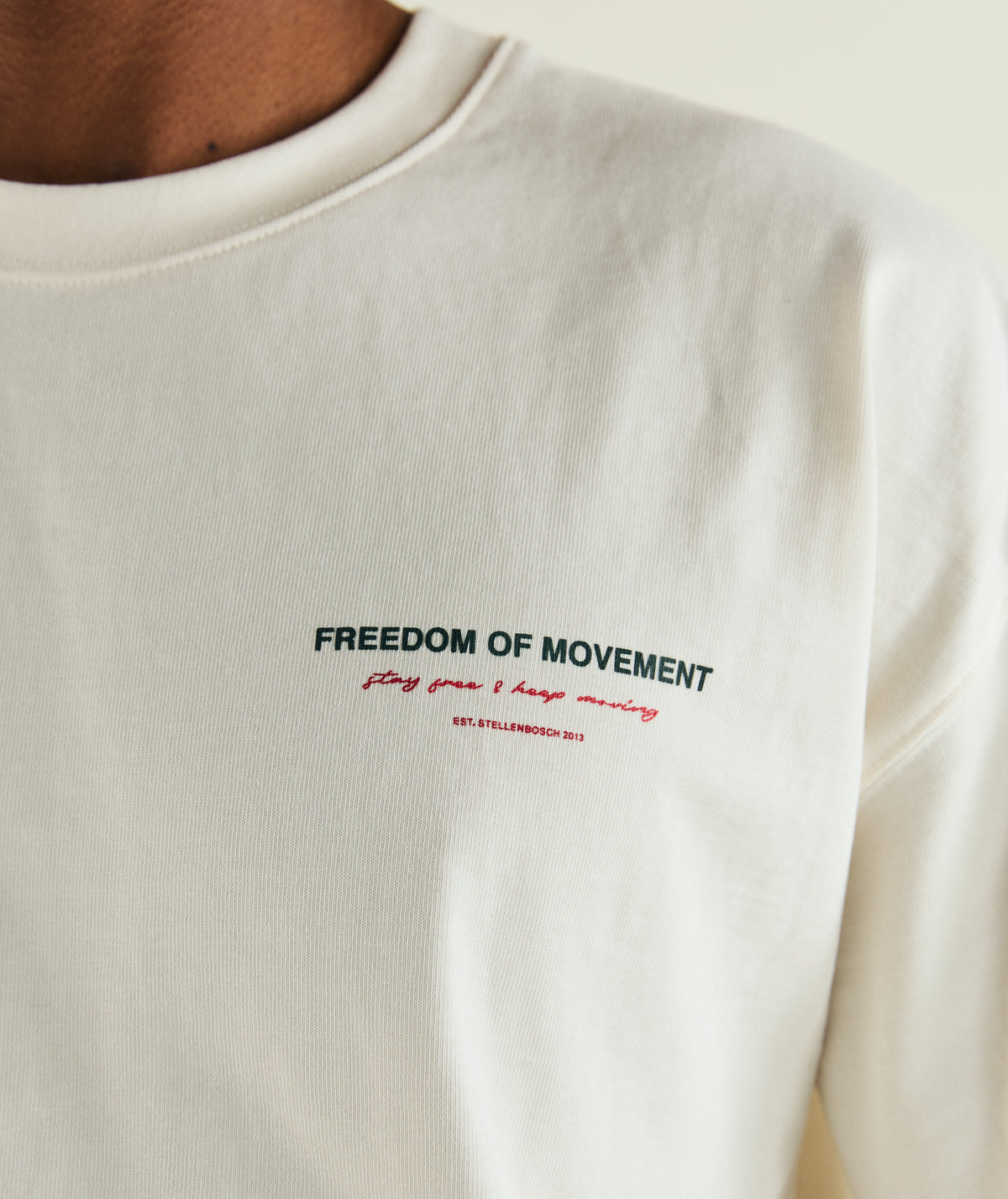 Mens Relaxed Typography Tee - Ivory