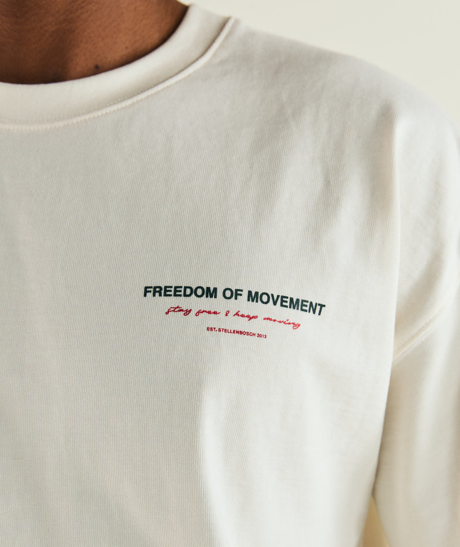 Mens Relaxed Typography Tee - Ivory