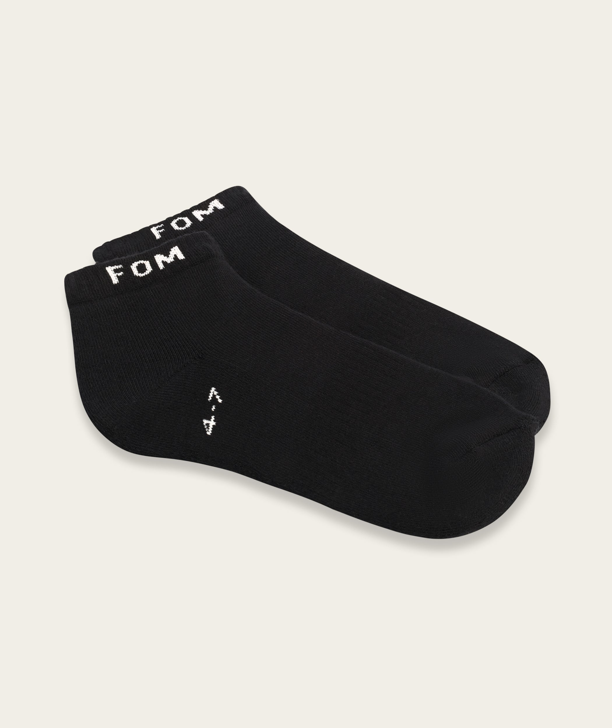 Socks Ankle Twin Pack - Stone + Black FOM (Size 4-7)