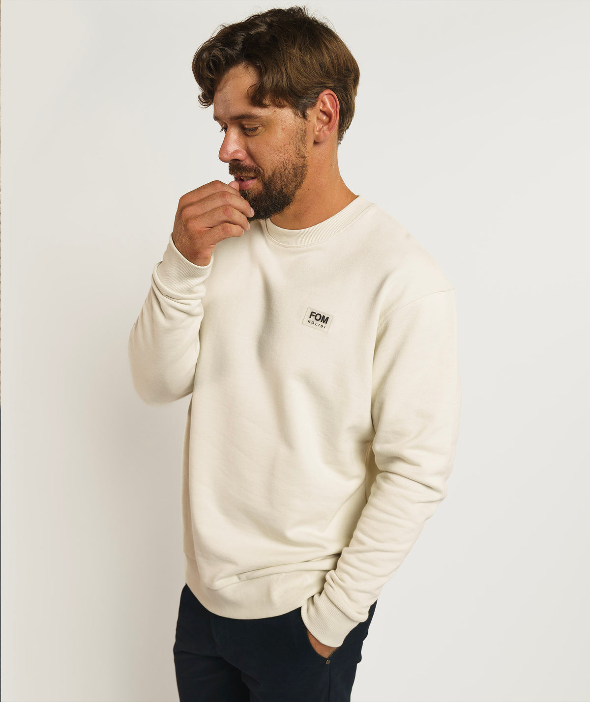 FOM x Kolisi Crew Neck Sweater - Ecru