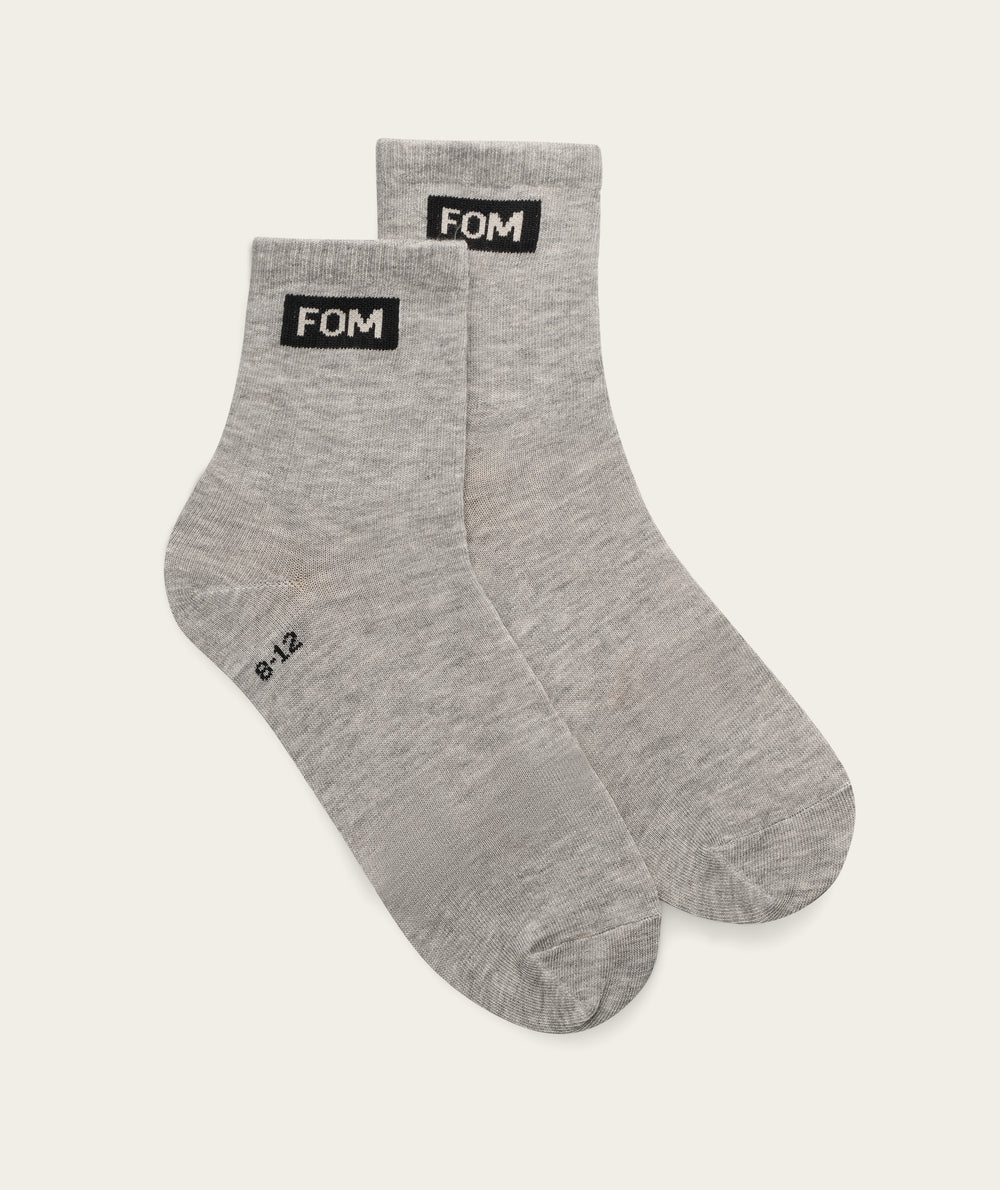 Socks Active Twin Pack - Grey Melange & Black (Size 8-12)