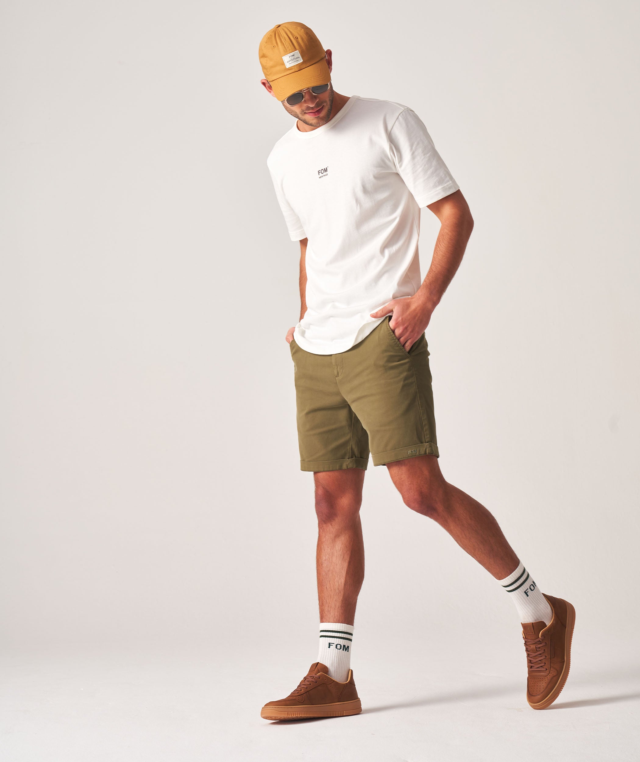 Mens Chino Shorts - Dark Olive