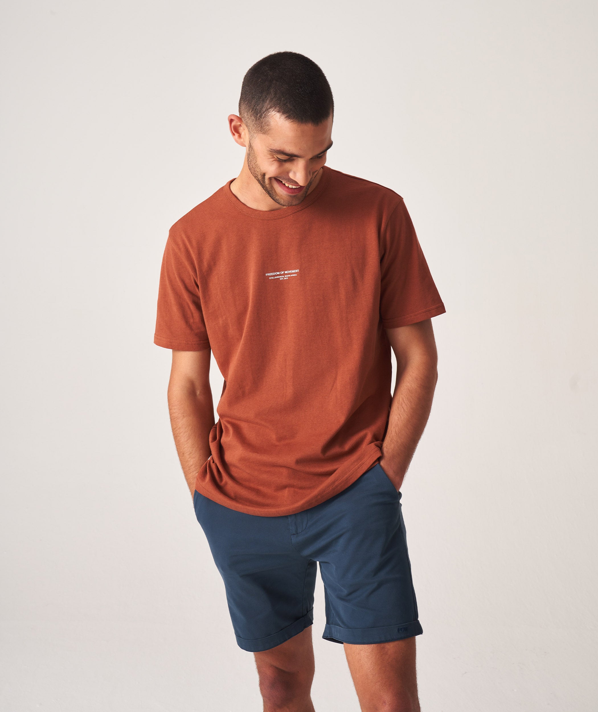 Mens Relaxed Organic Cotton Tee - Rust