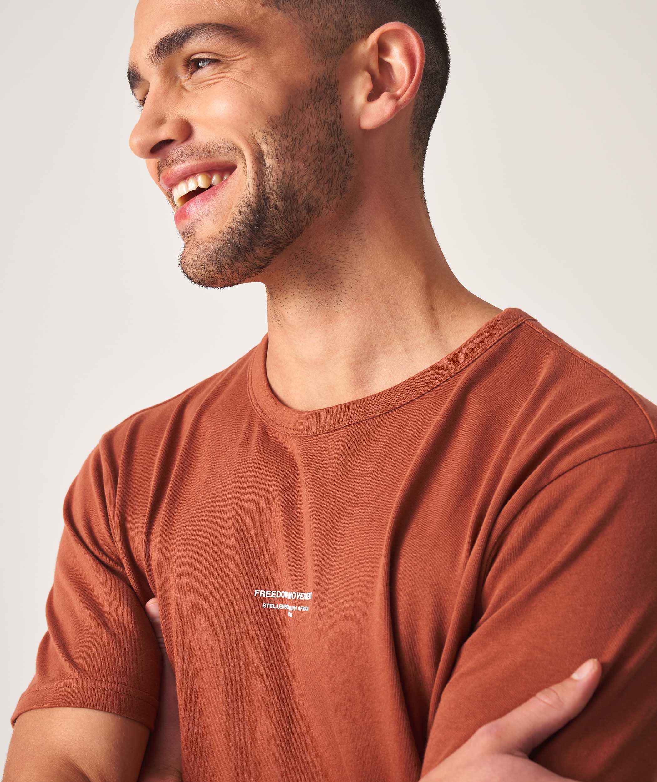 Mens Relaxed Organic Cotton Tee - Rust