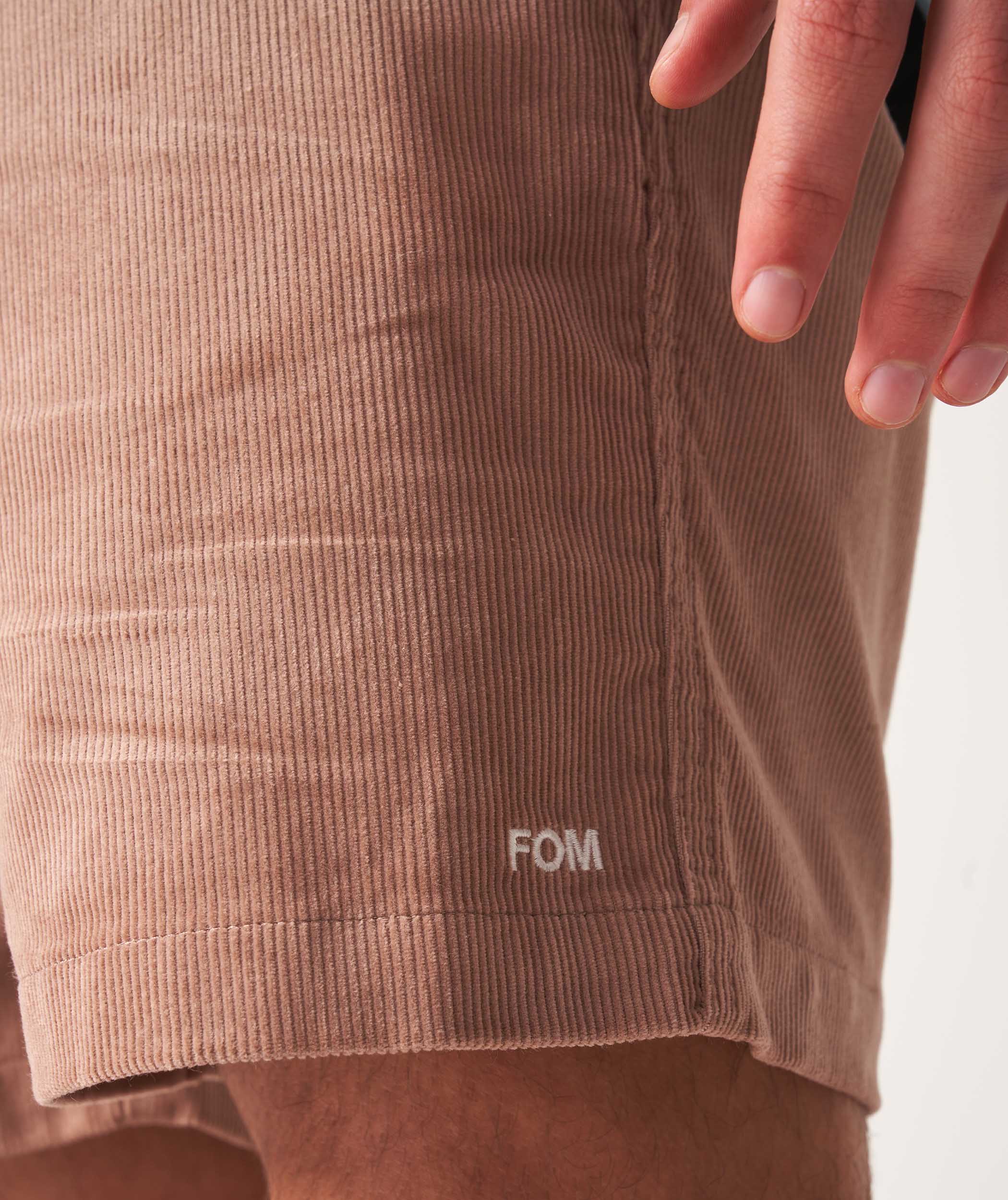 Mens Corduroy Drawcord Shorts - Taupe