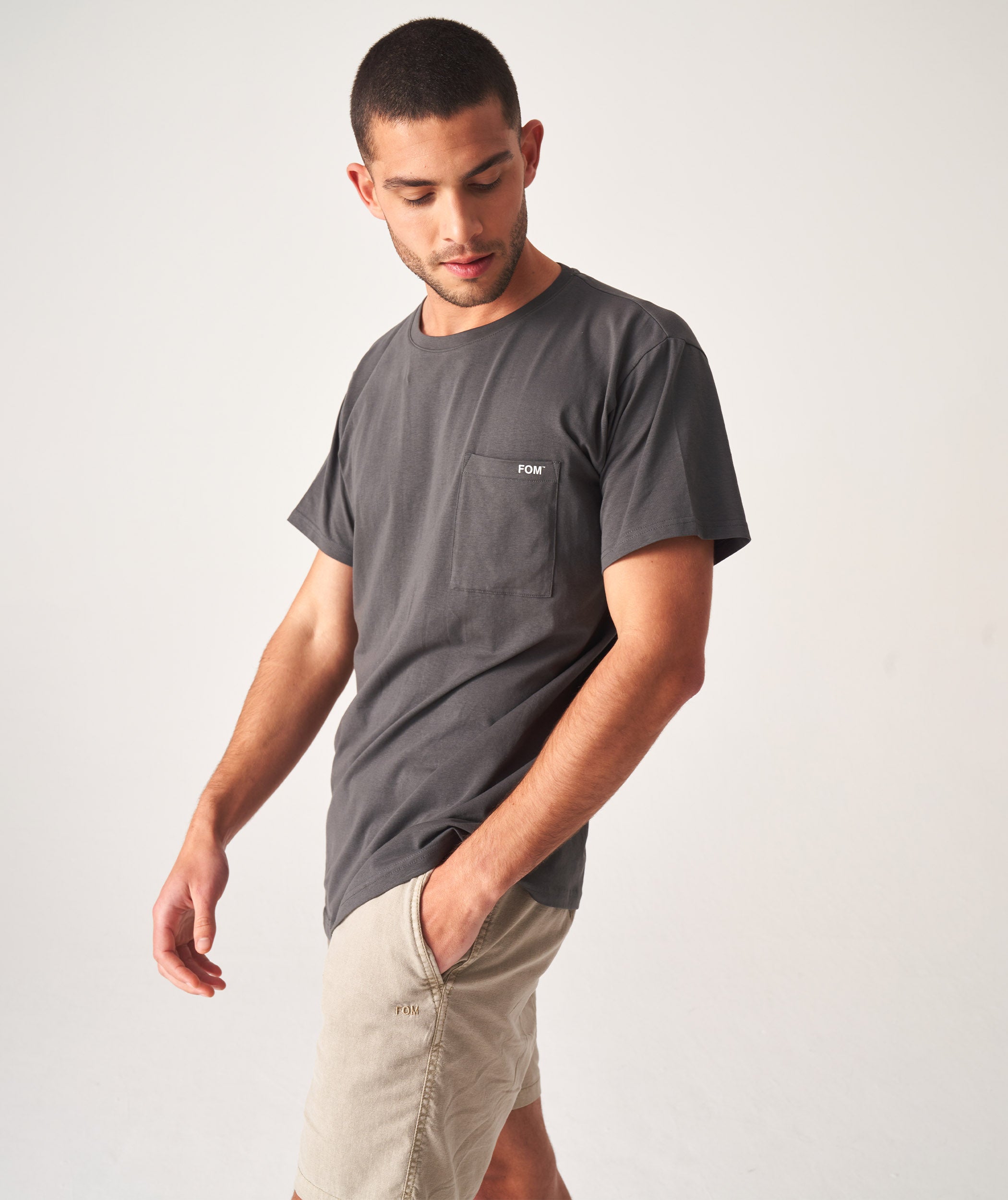 Men's Linen Blend Drawcord Shorts - Stone