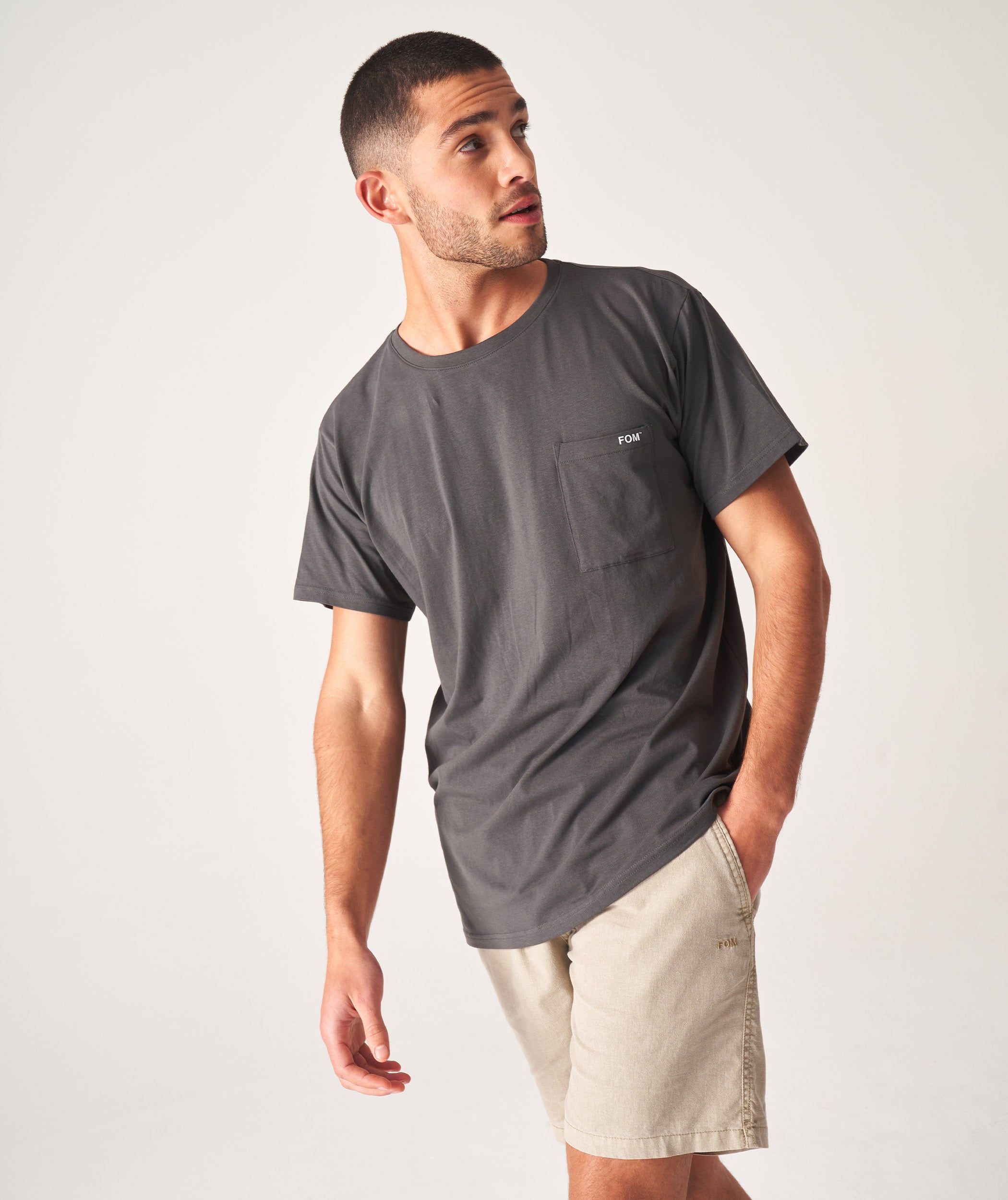 Men's Linen Blend Drawcord Shorts - Stone