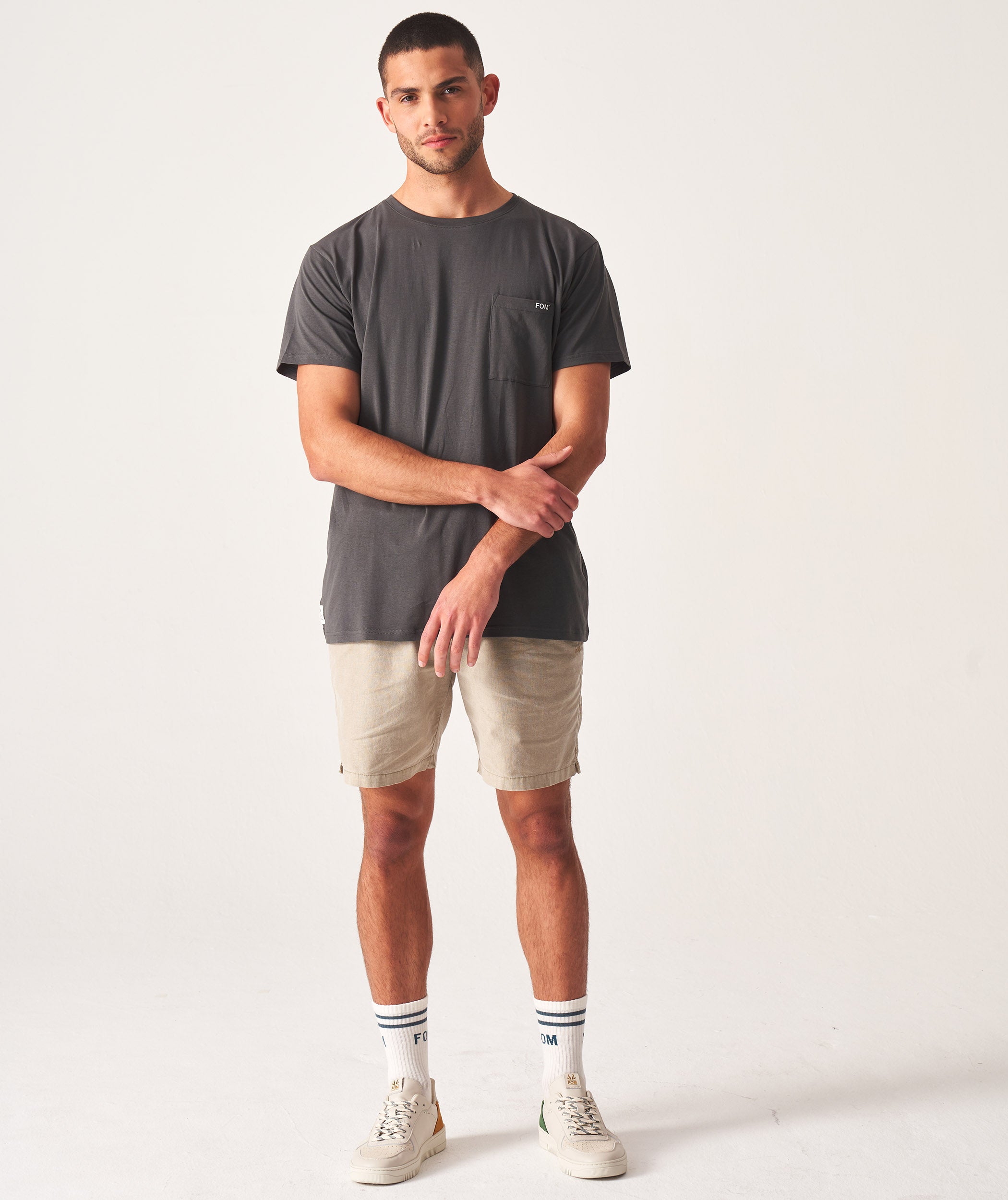 Mens Standard Stretch Cotton Tee - Charcoal