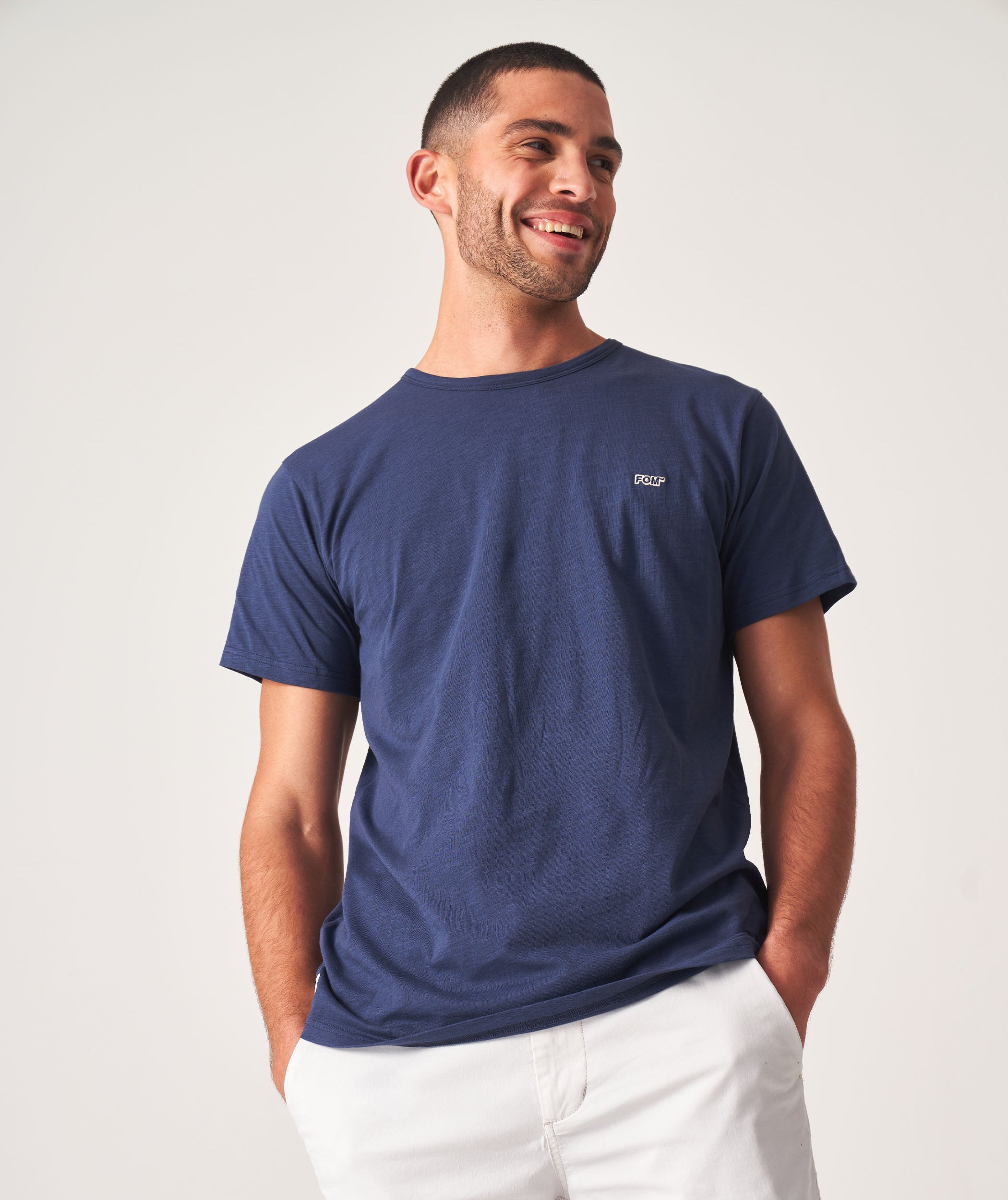 Mens Standard Cotton Slub Tee - Navy