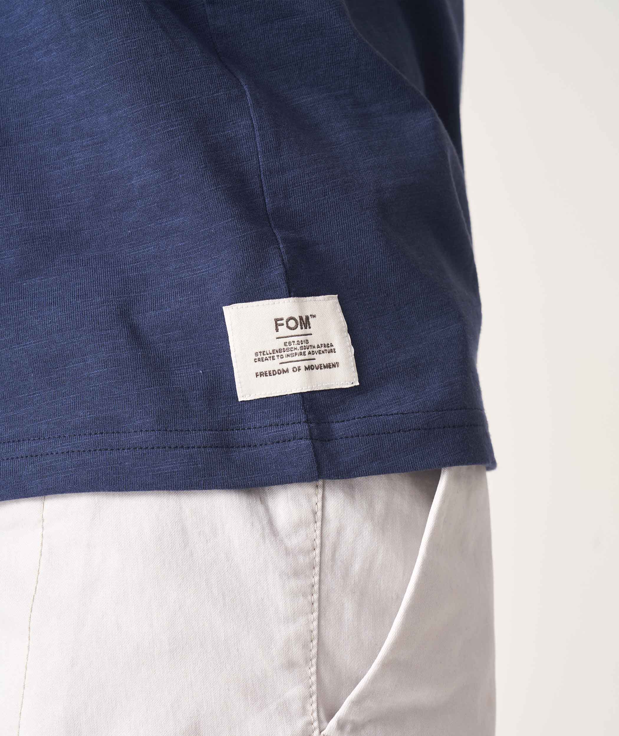Mens Standard Cotton Slub Tee - Navy