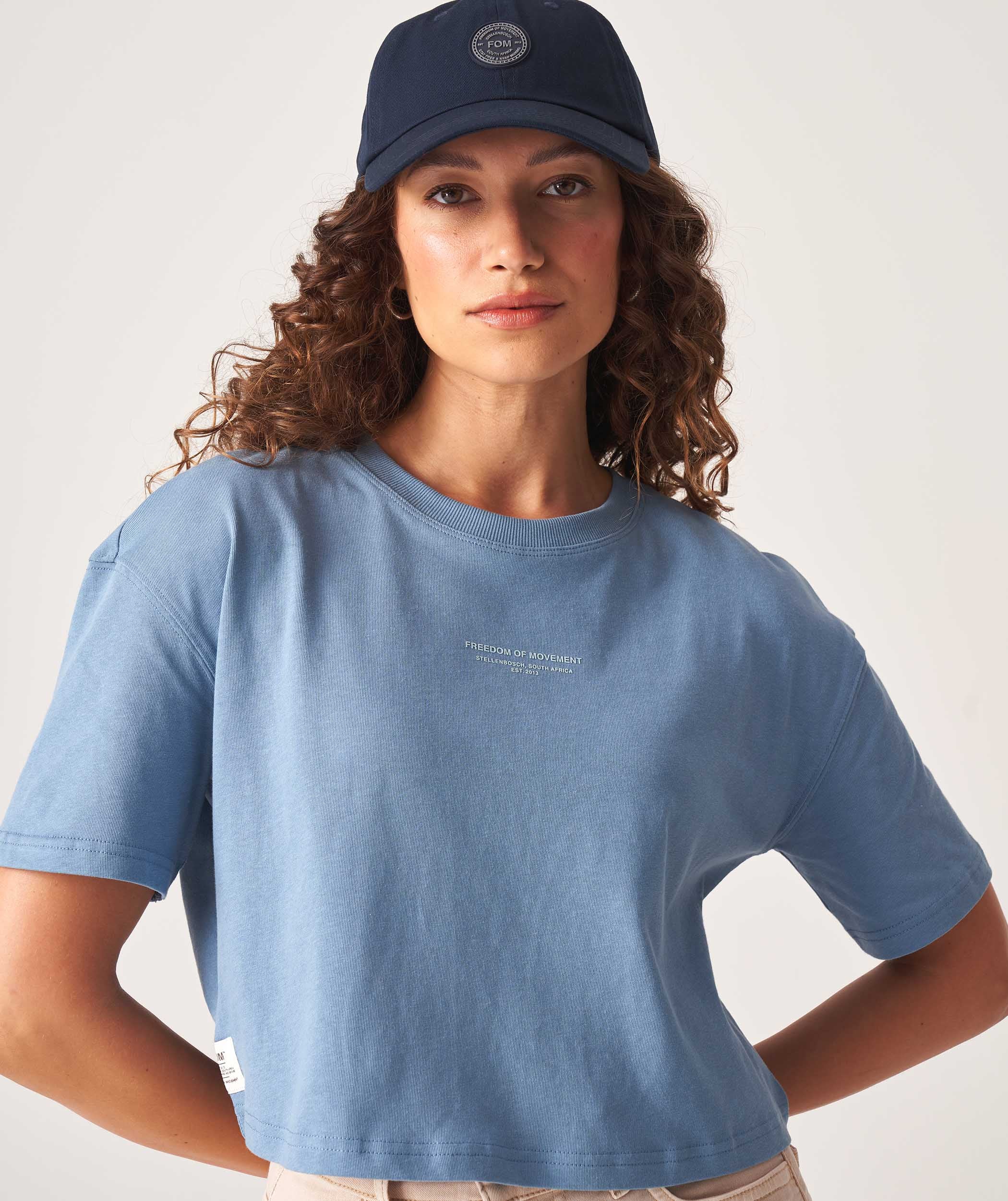 Ladies Cotton Cropped Box Tee - Spring Lake