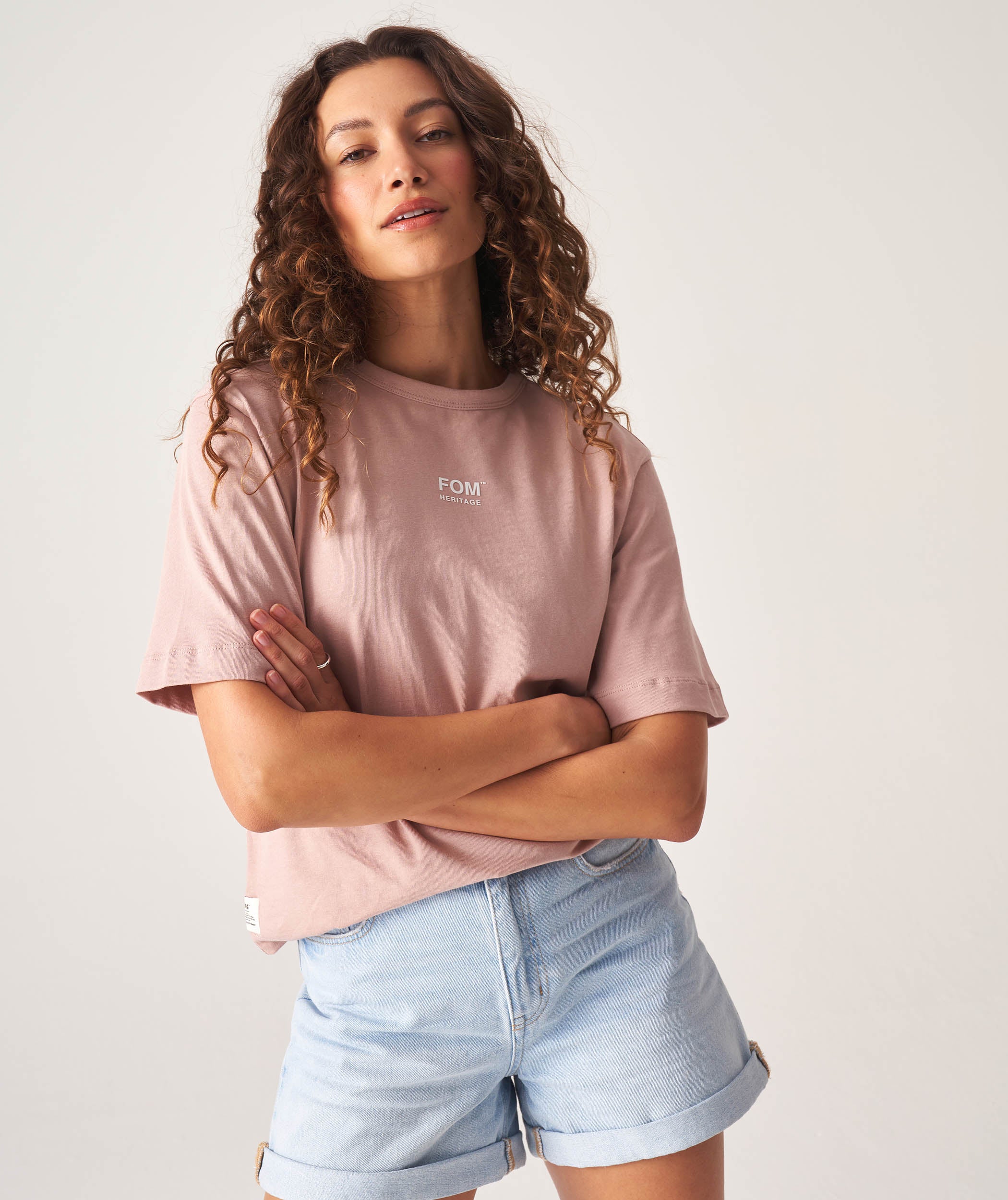 FOM x Koooooos Ladies Relaxed Heritage Tee - Rose Tan