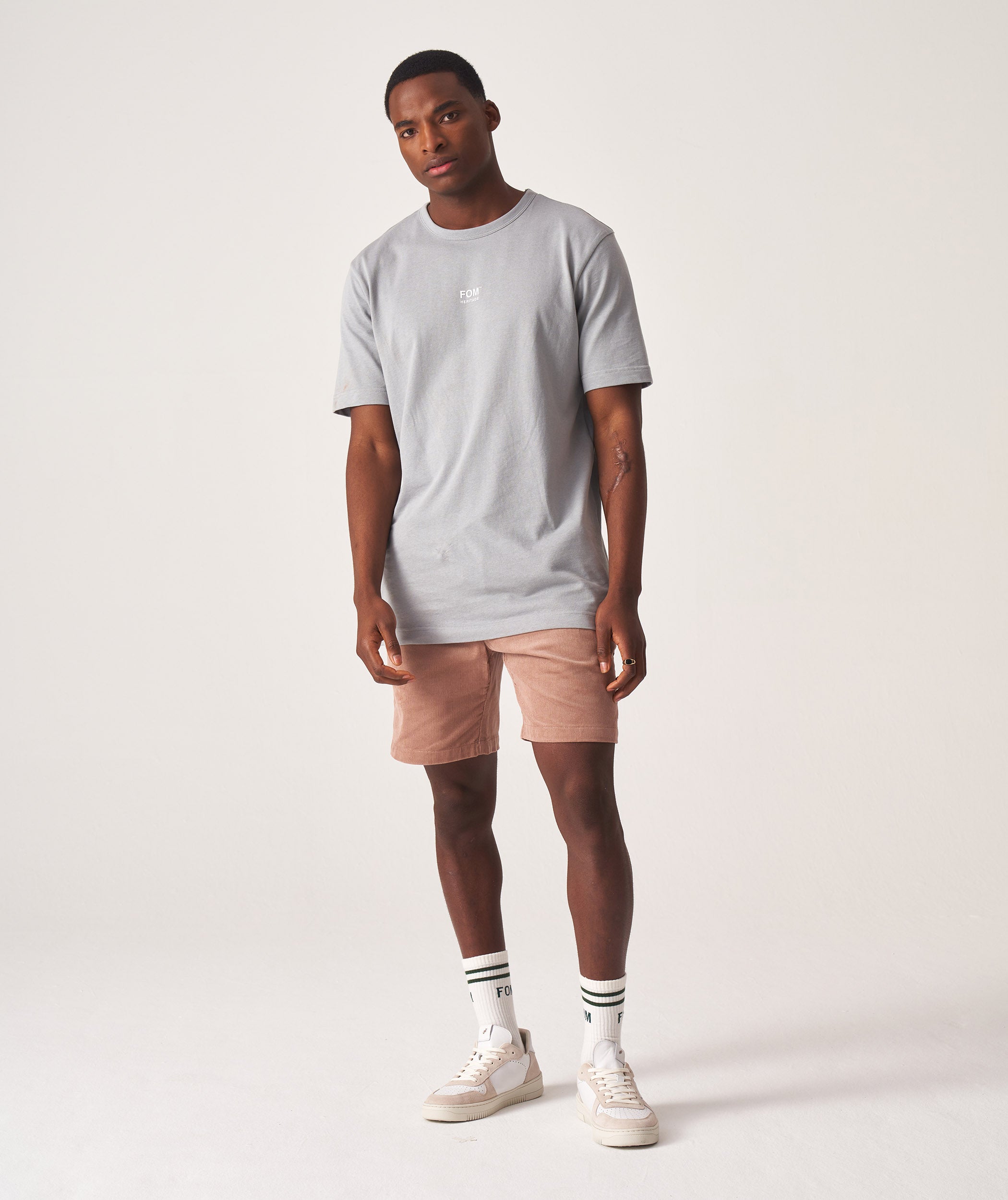 FOM x Ndumiso Mens Relaxed Heritage Tee - Cement