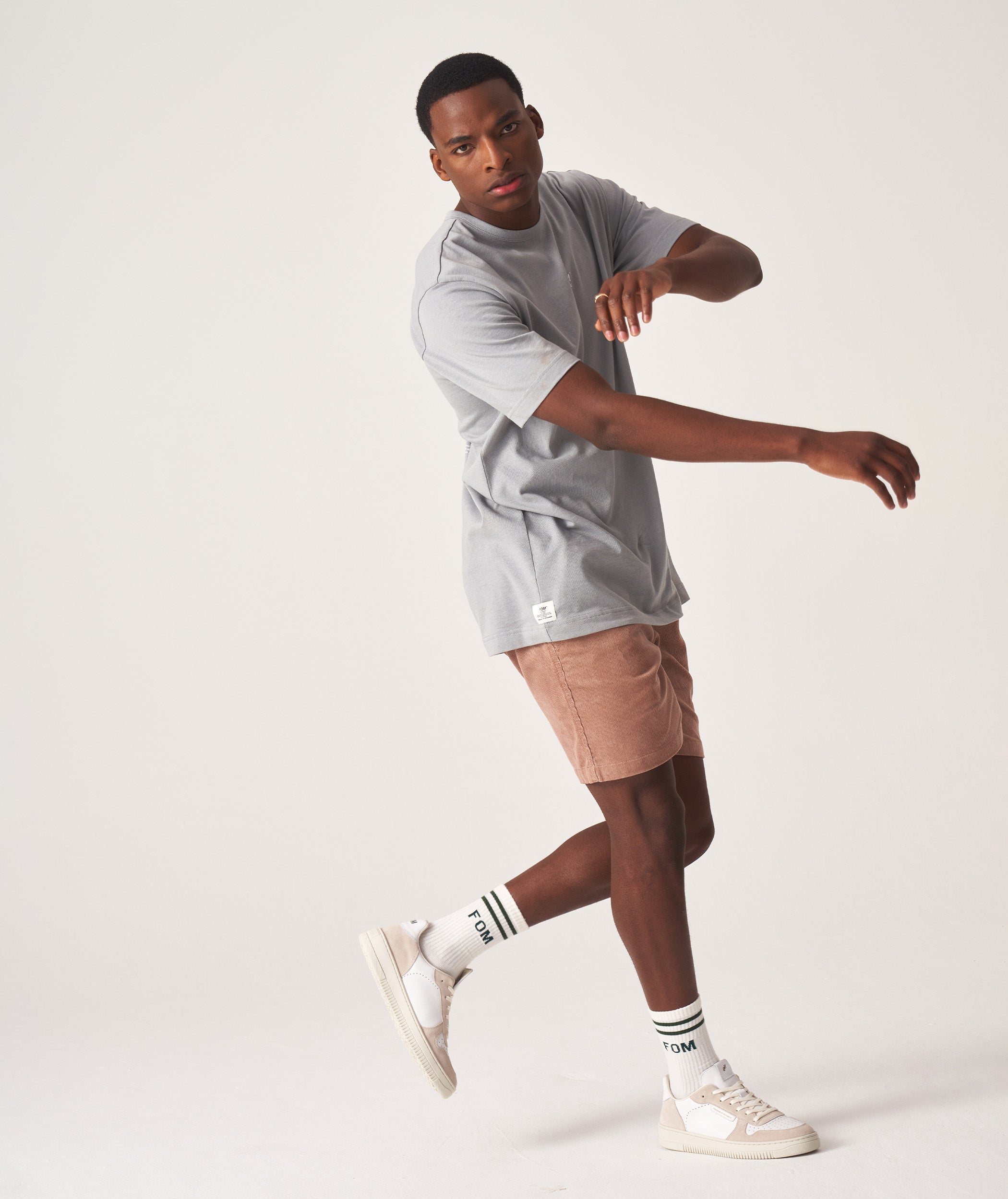 FOM x Ndumiso Mens Relaxed Heritage Tee - Cement