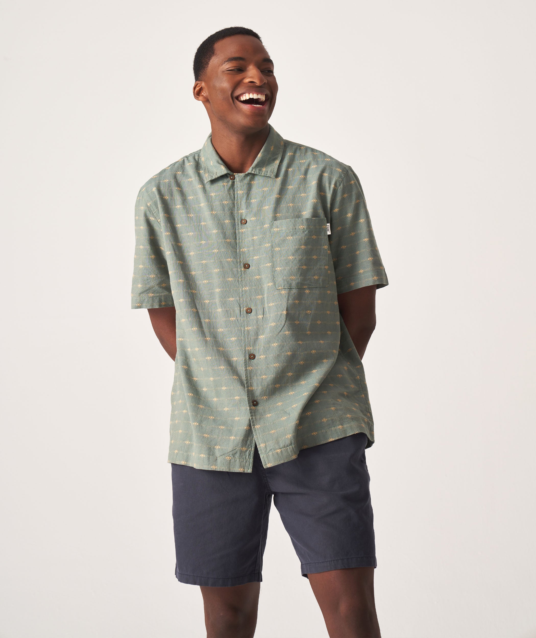 Mens Check Short Sleeve Shirt - Silver Sage