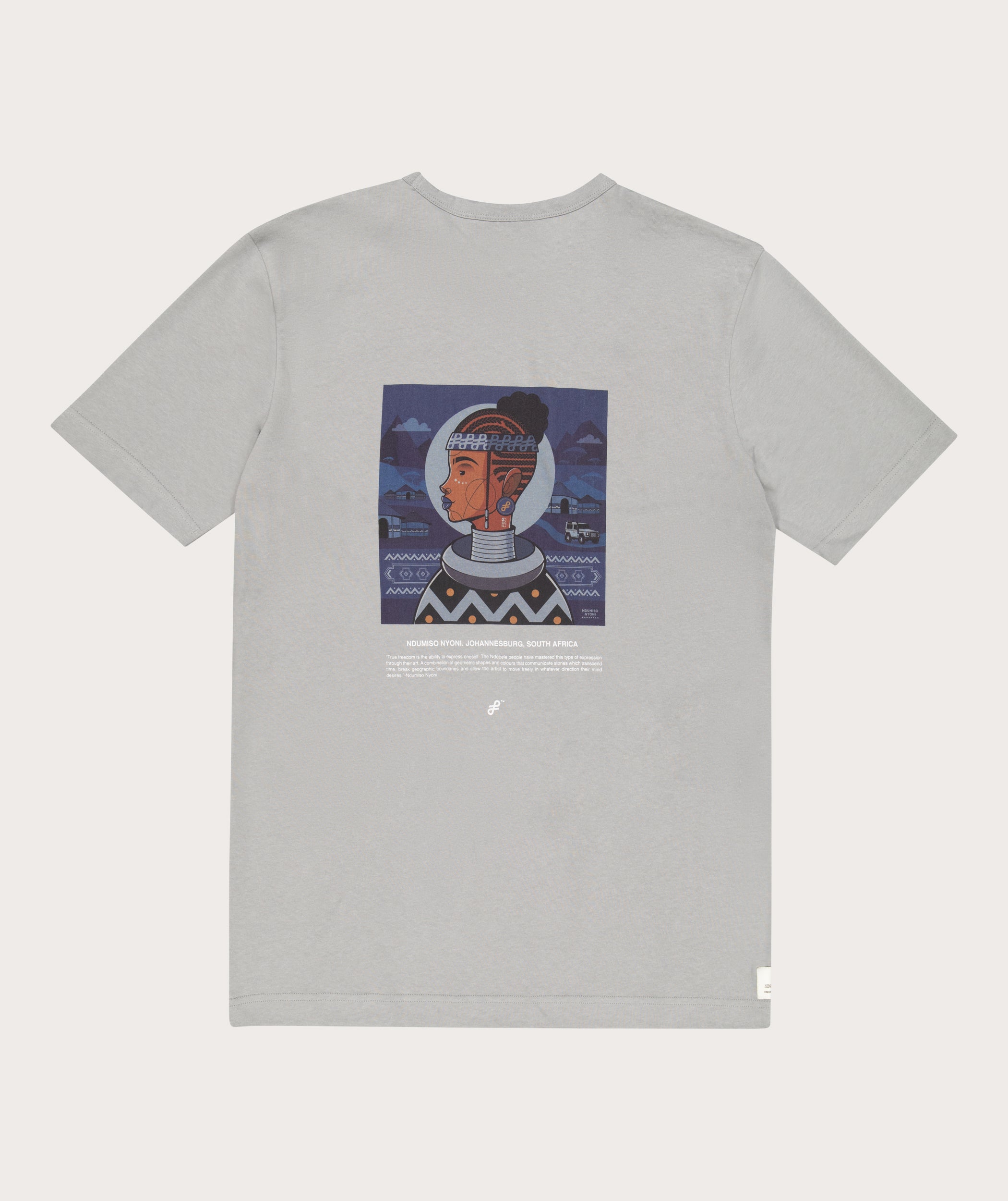 FOM x Ndumiso Mens Relaxed Heritage Tee - Cement
