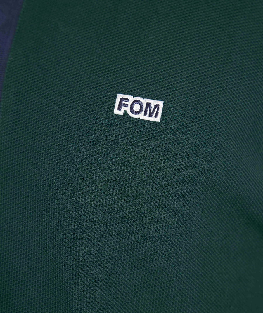 Mens Short Sleeve Honeycomb Golfer - Mountain Green Colour Block