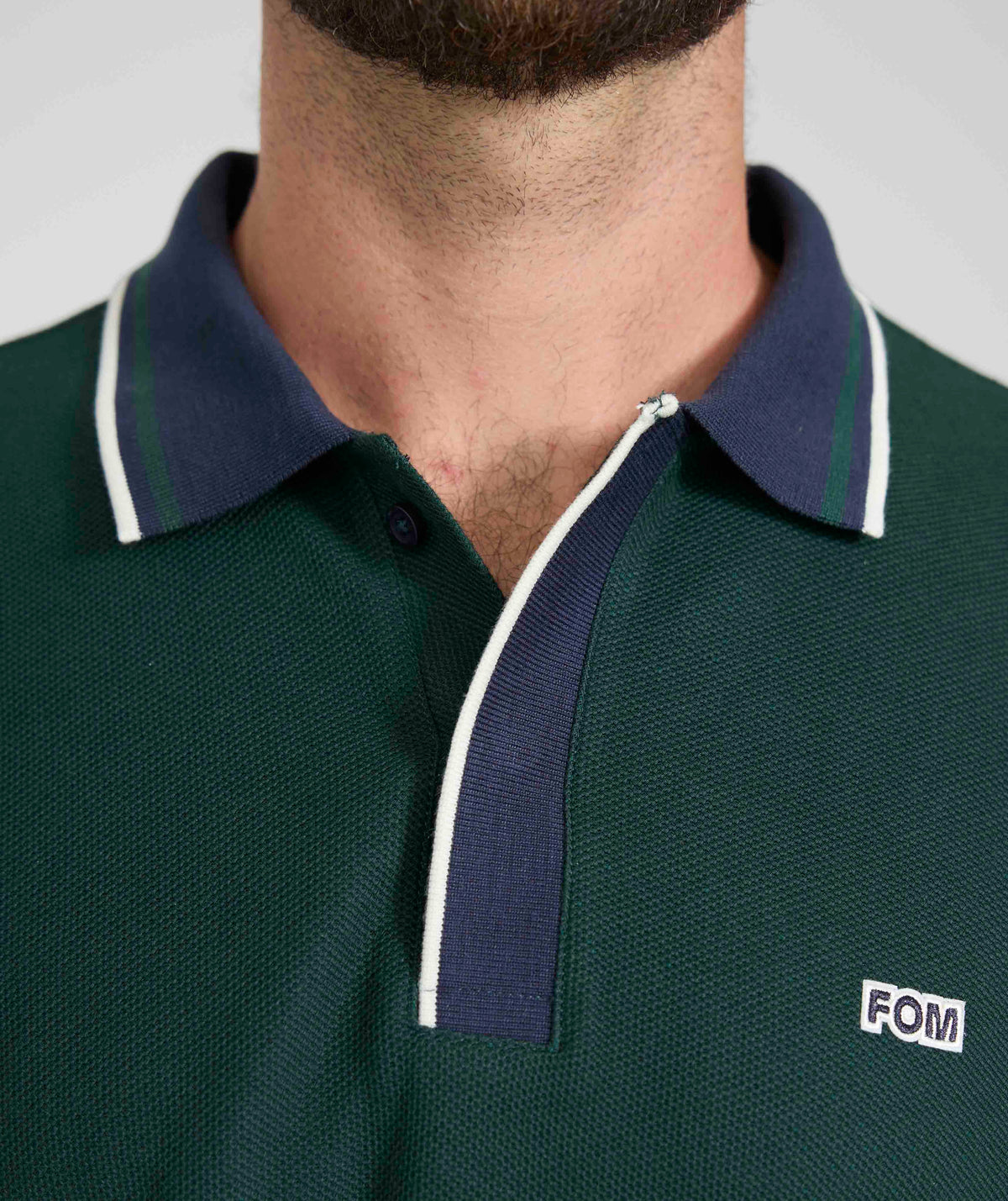 Mens Short Sleeve Honeycomb Golfer - Mountain Green Colour Block