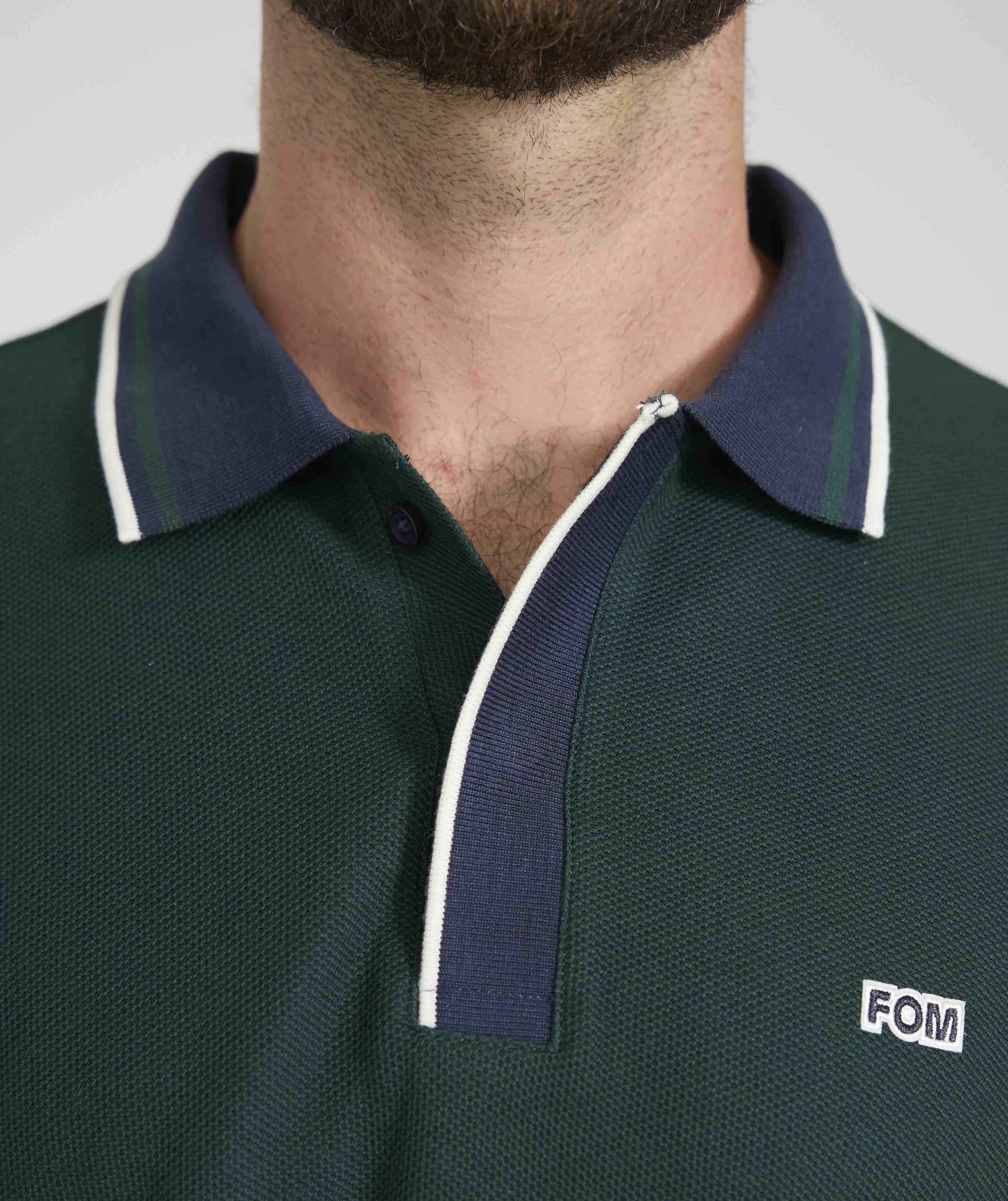 Mens Short Sleeve Honeycomb Golfer - Mountain Green Colour Block