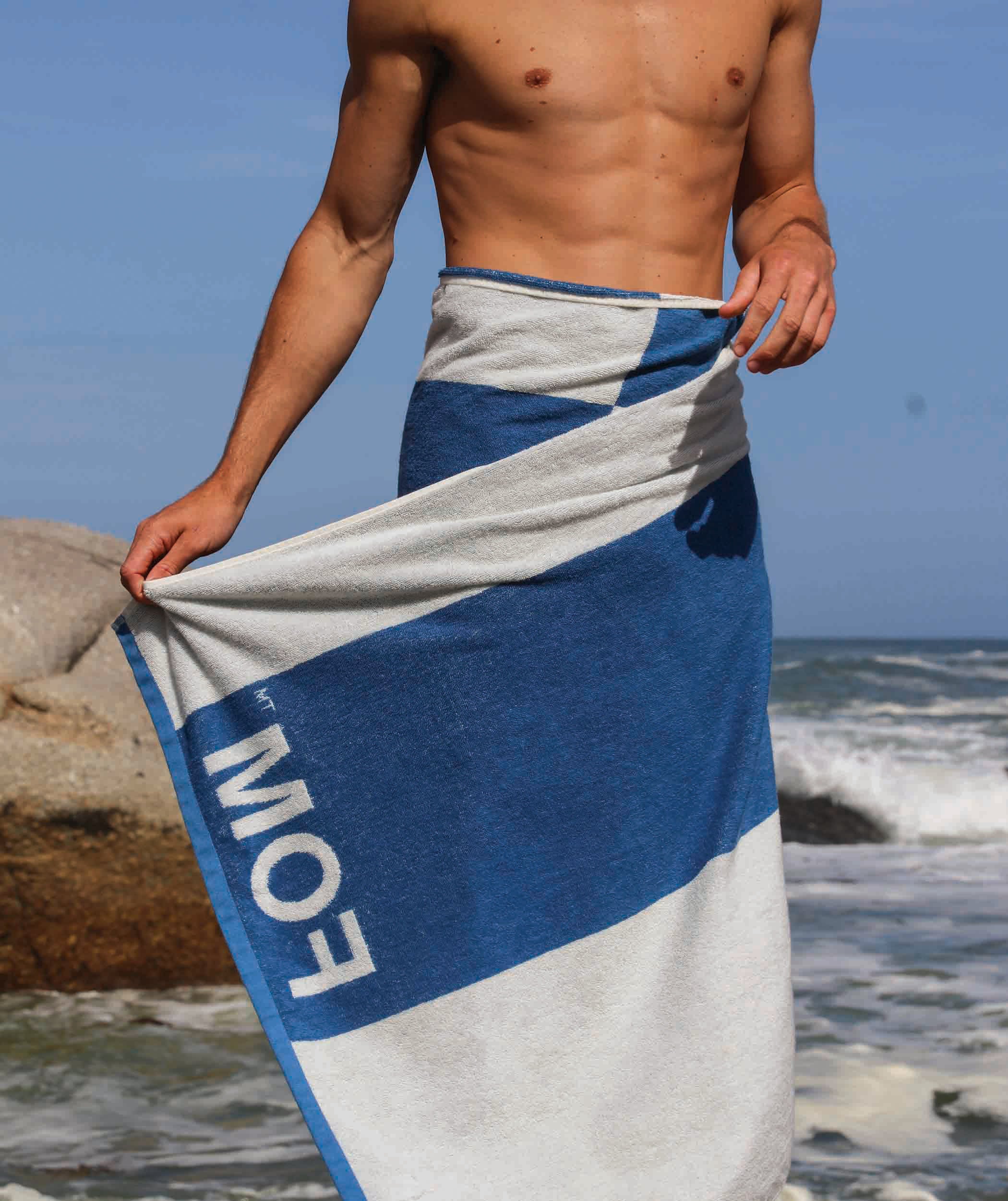 FOM Beach Towel - Ivory/ Sea Breeze