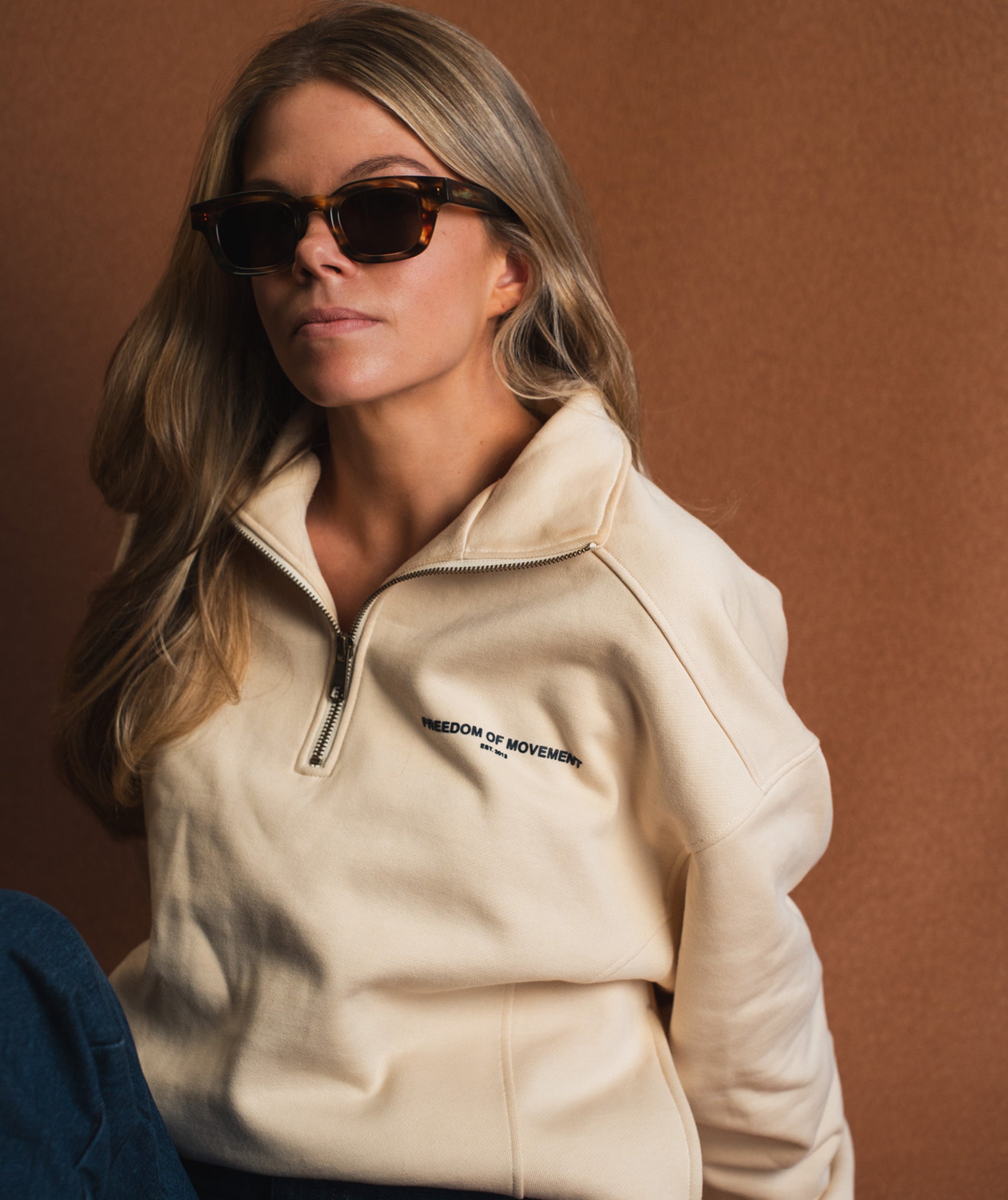 Ladies 1/4 Zip Sweat - Buttercream