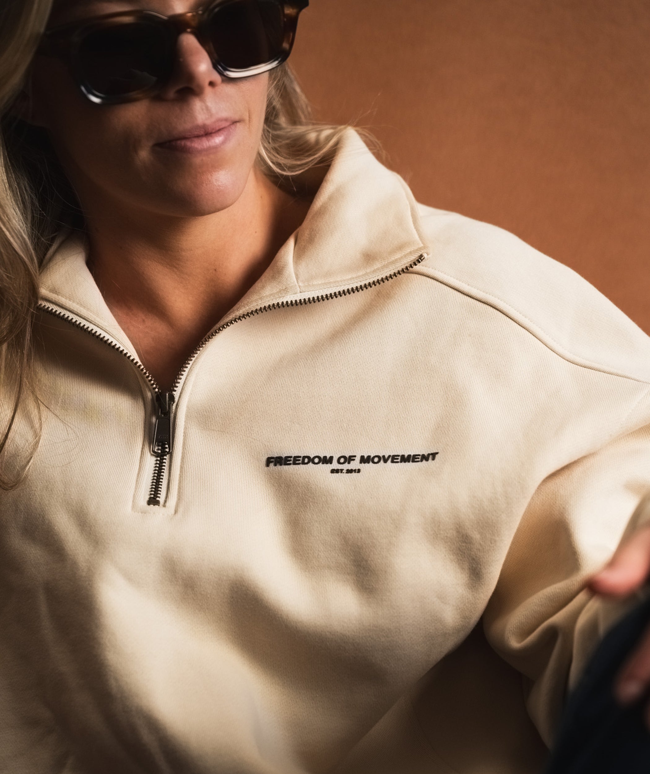 Ladies 1/4 Zip Sweat - Buttercream