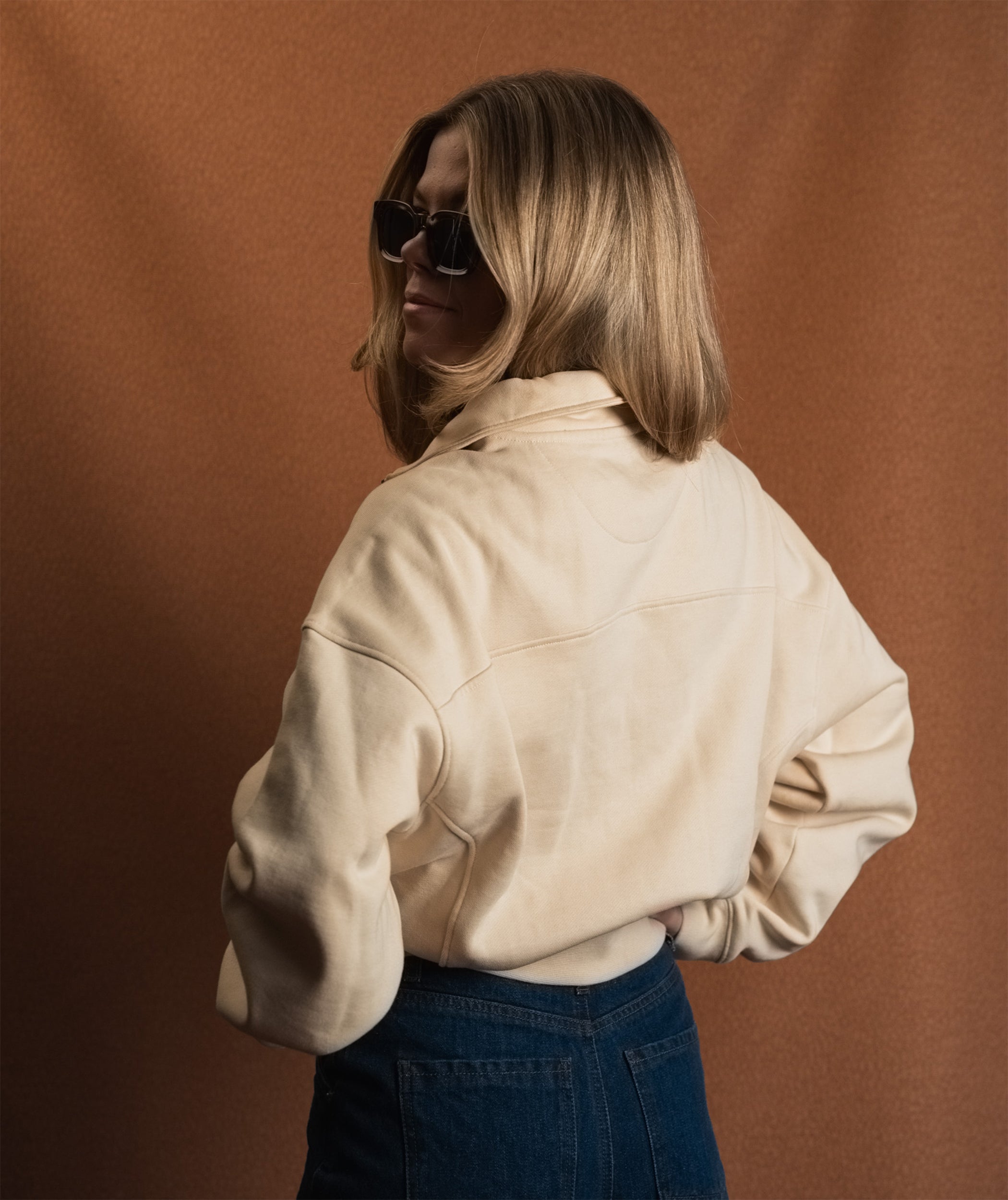 Ladies 1/4 Zip Sweat - Buttercream