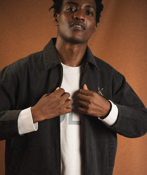 FOM x Kolisi Twill Zip Through Jacket - Onyx