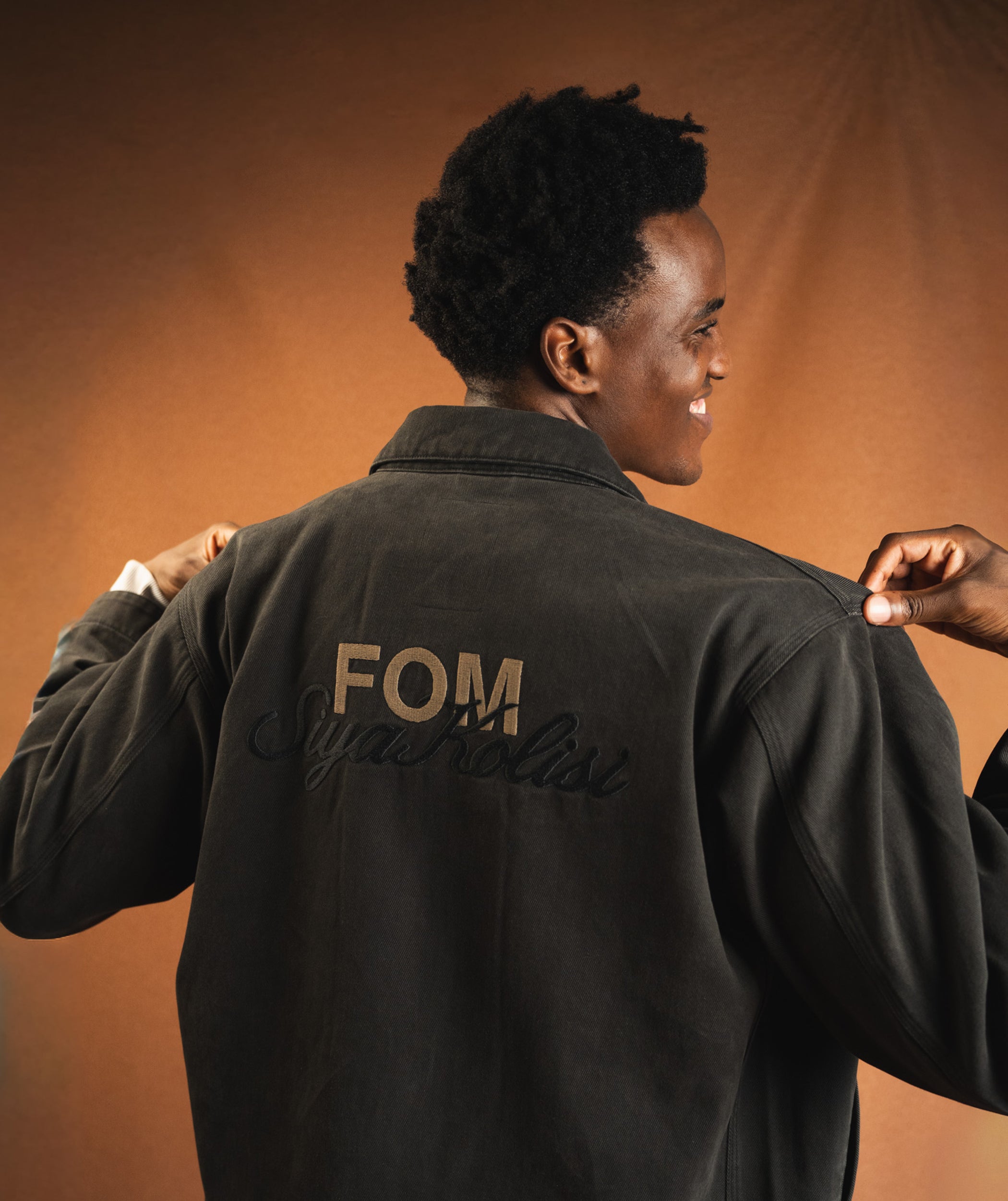FOM x Kolisi Twill Zip Through Jacket - Onyx