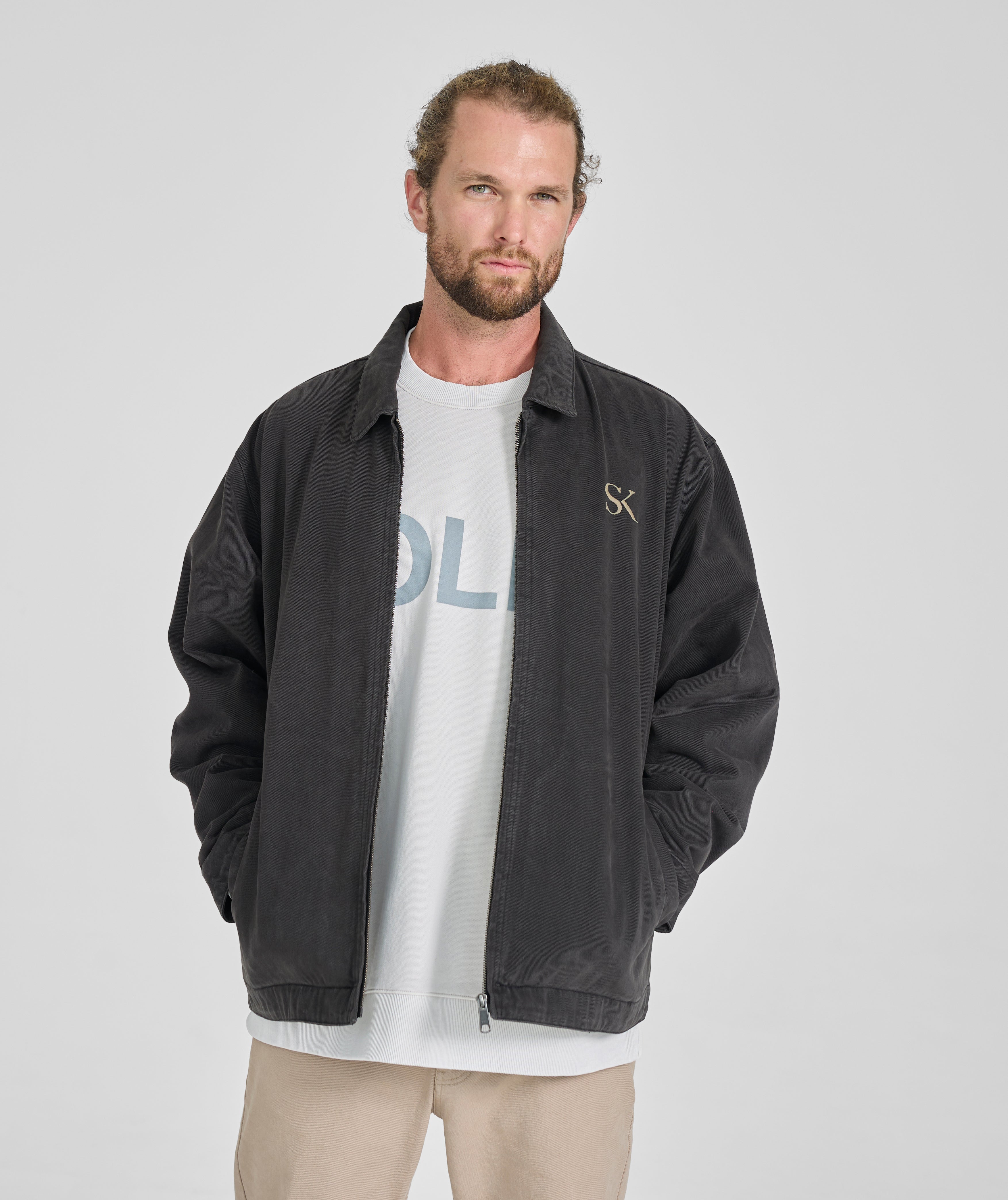 FOM x Kolisi Twill Zip Through Jacket - Onyx