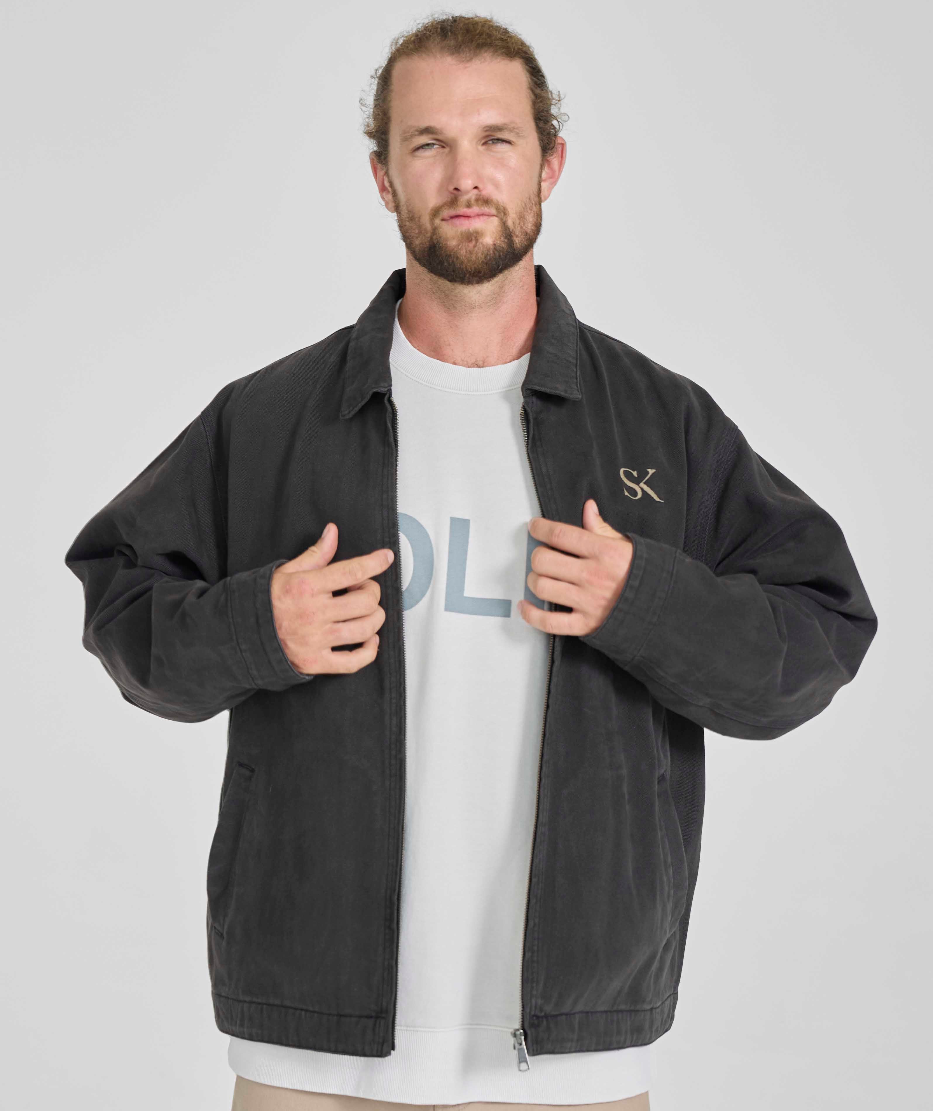 FOM x Kolisi Twill Zip Through Jacket - Onyx
